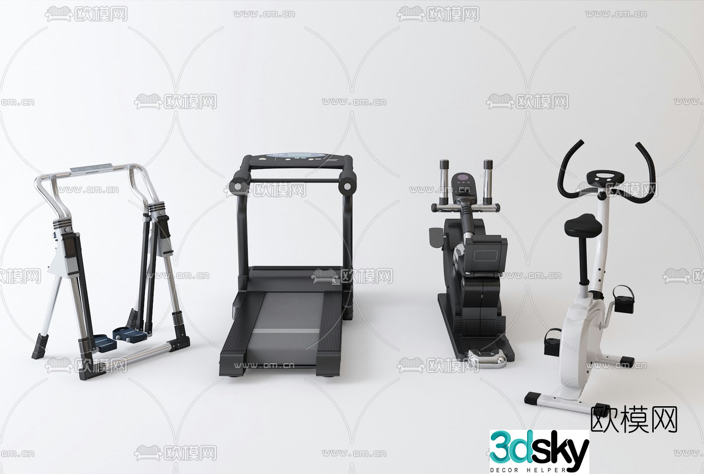 Modern fitness equipment 3d model
