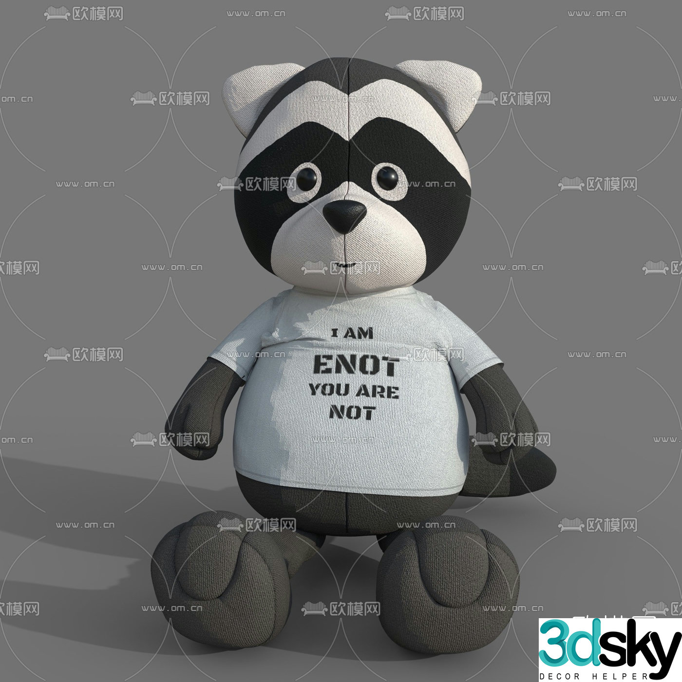 Modern teddy bear doll 3d model