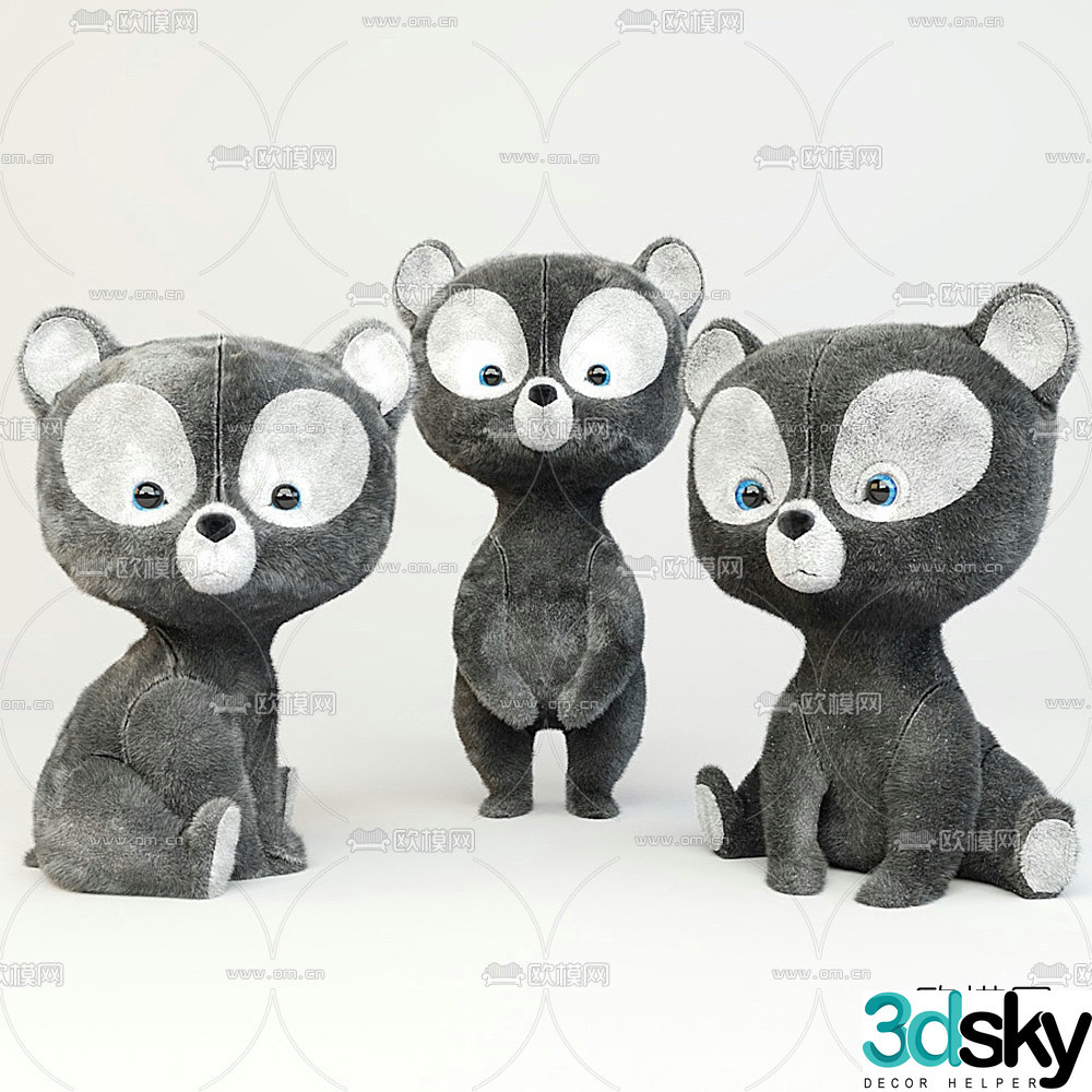 Modern teddy bear doll 3d model