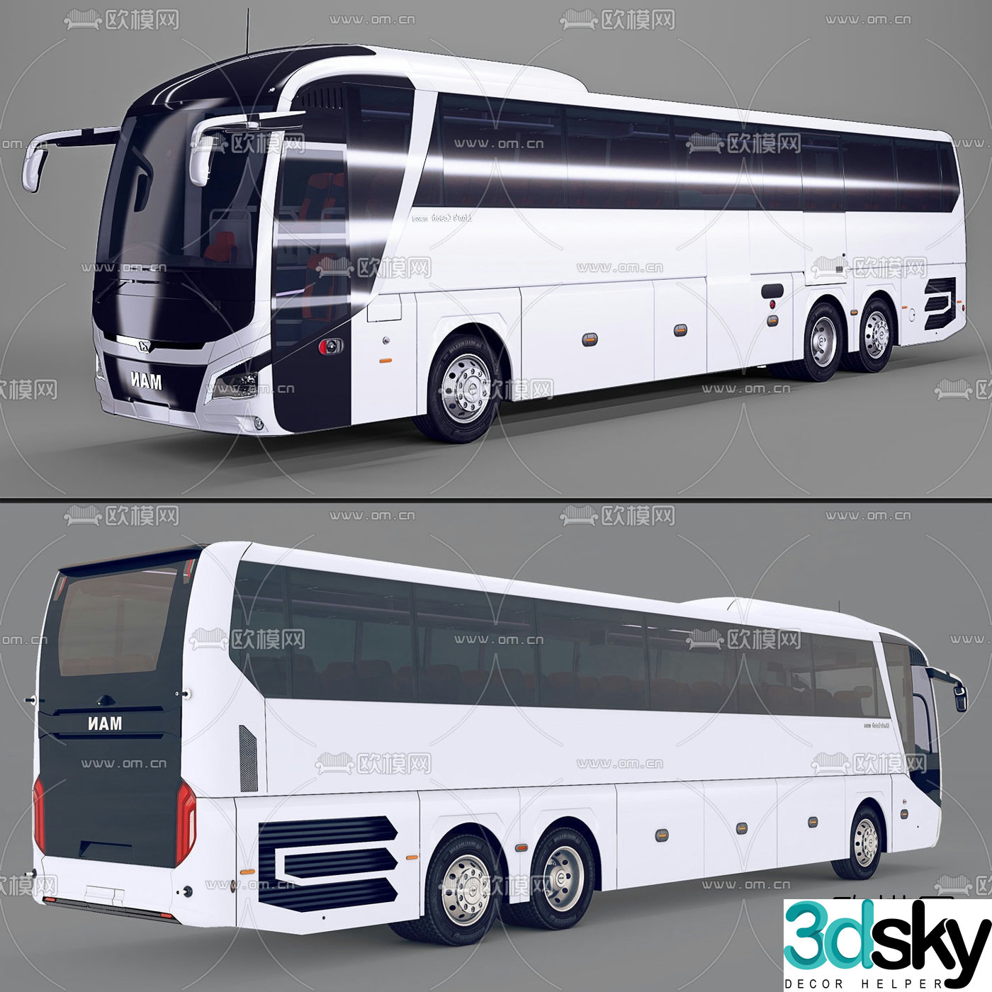 Modern passenger bus 3d model
