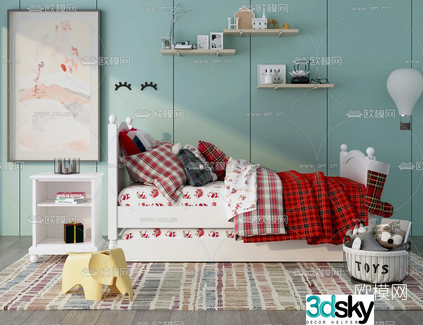 Nordic children’s bed 3d model