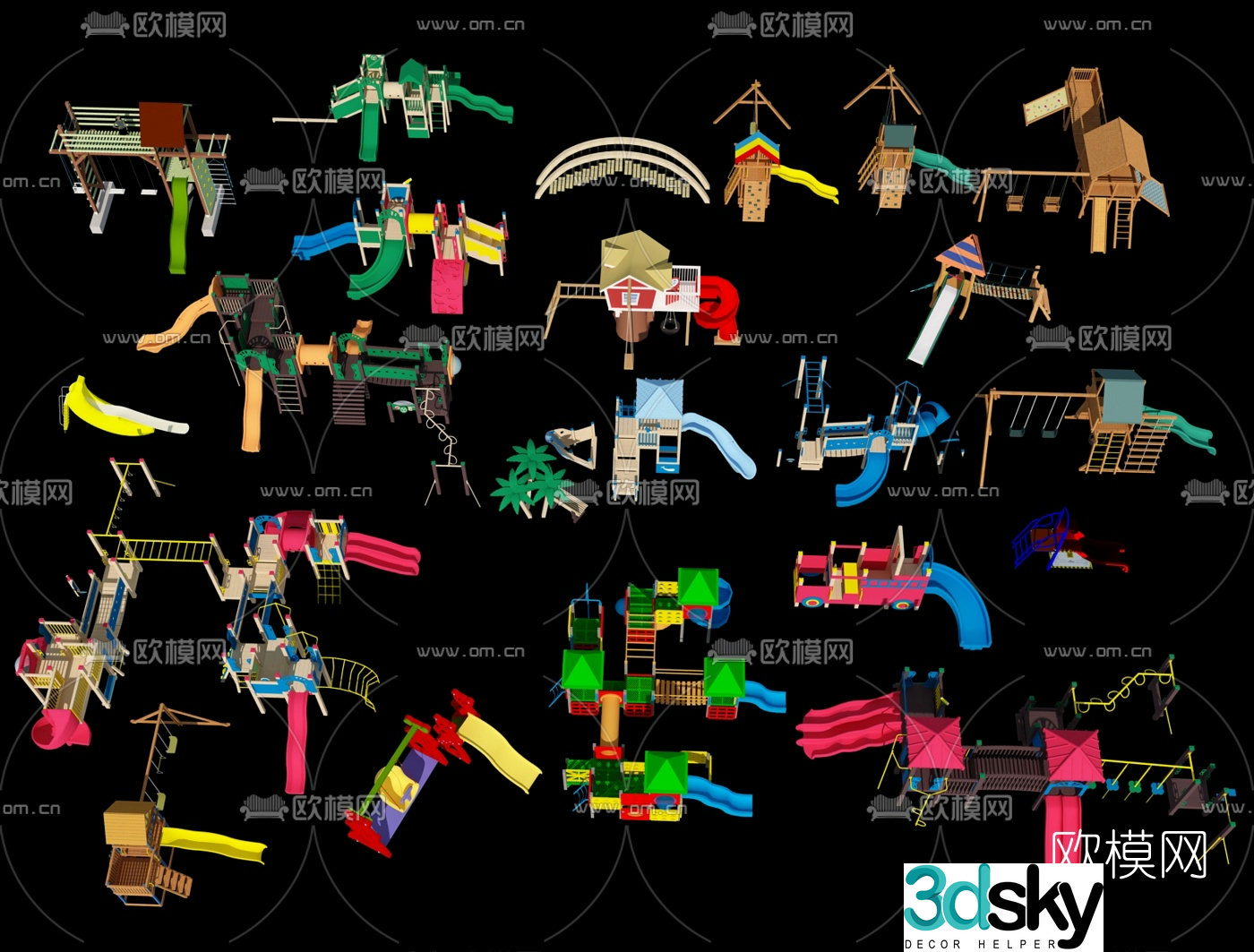 Modern children's play equipment 3d model