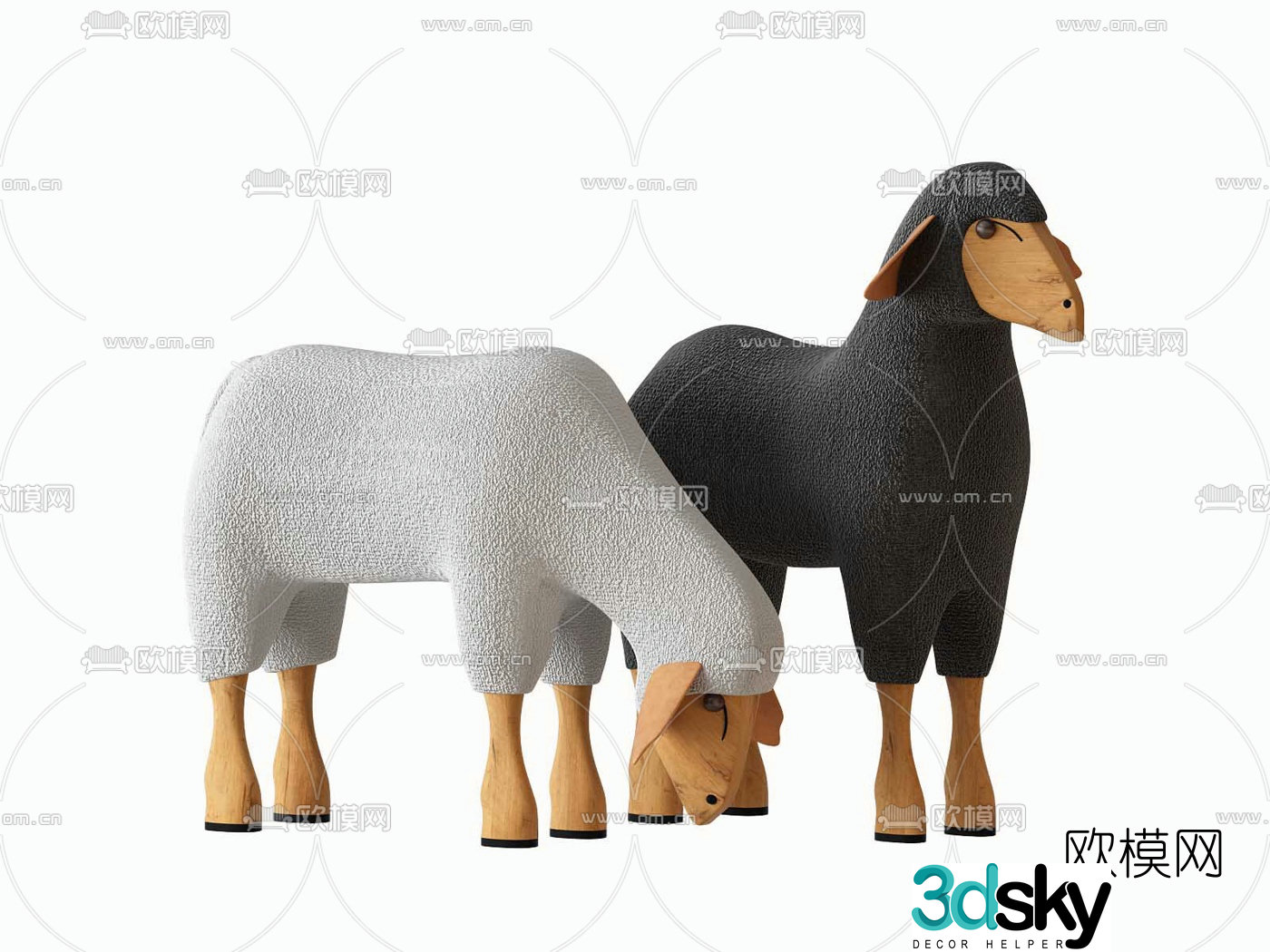 Nordic Sheep Goat Toy 3d model