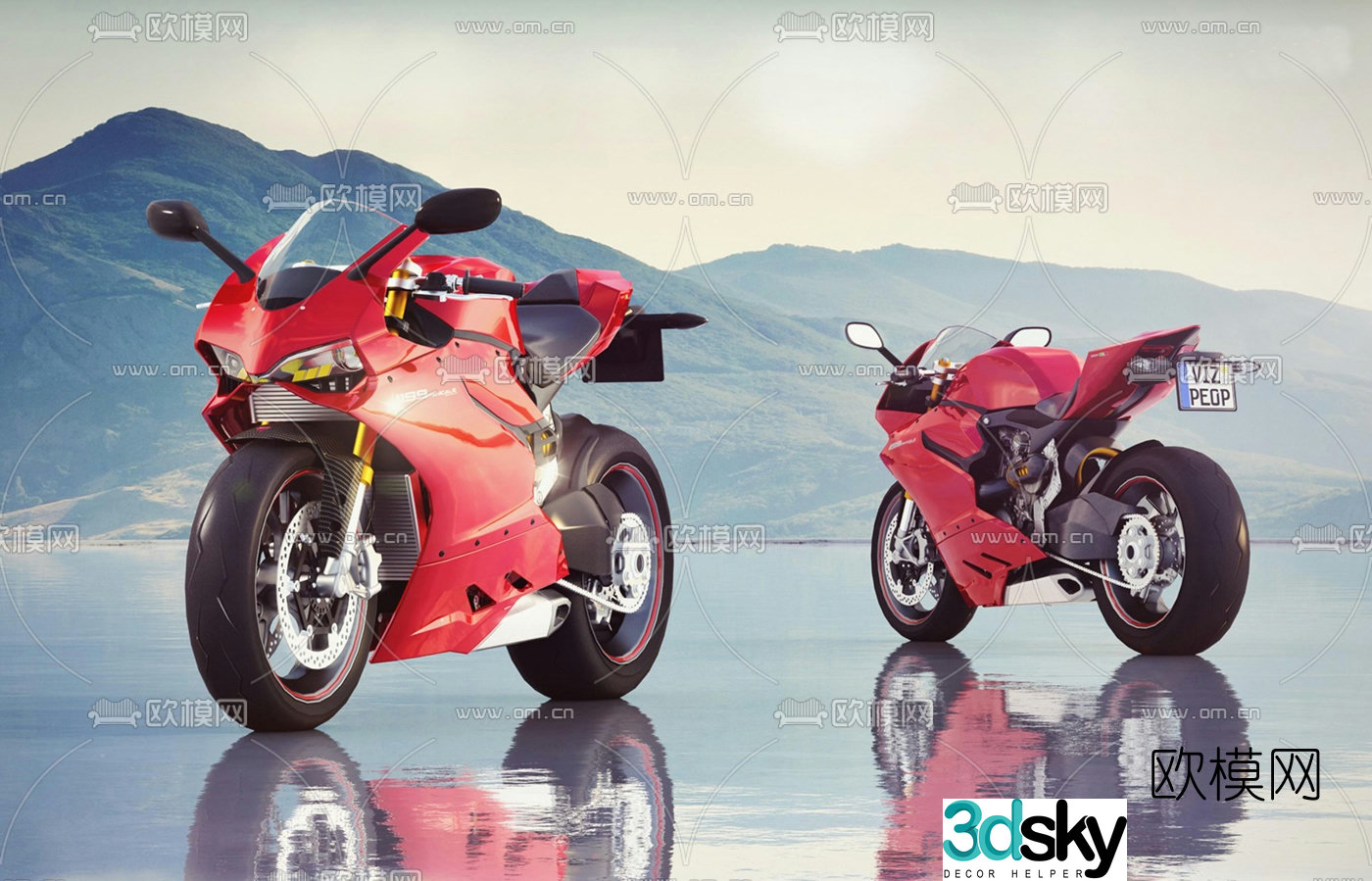 Modern motorcycle 3d model