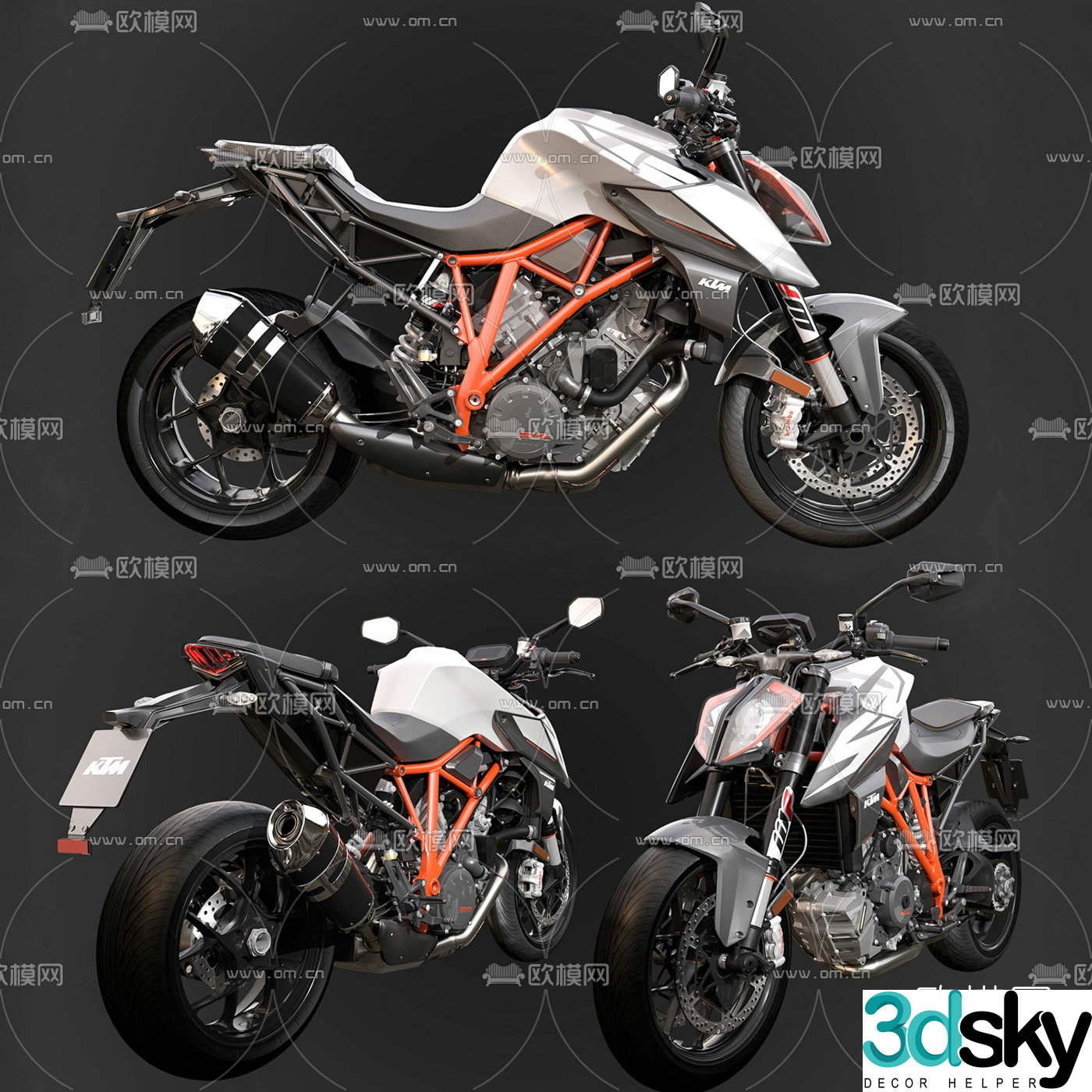 Modern motorcycle 3d model