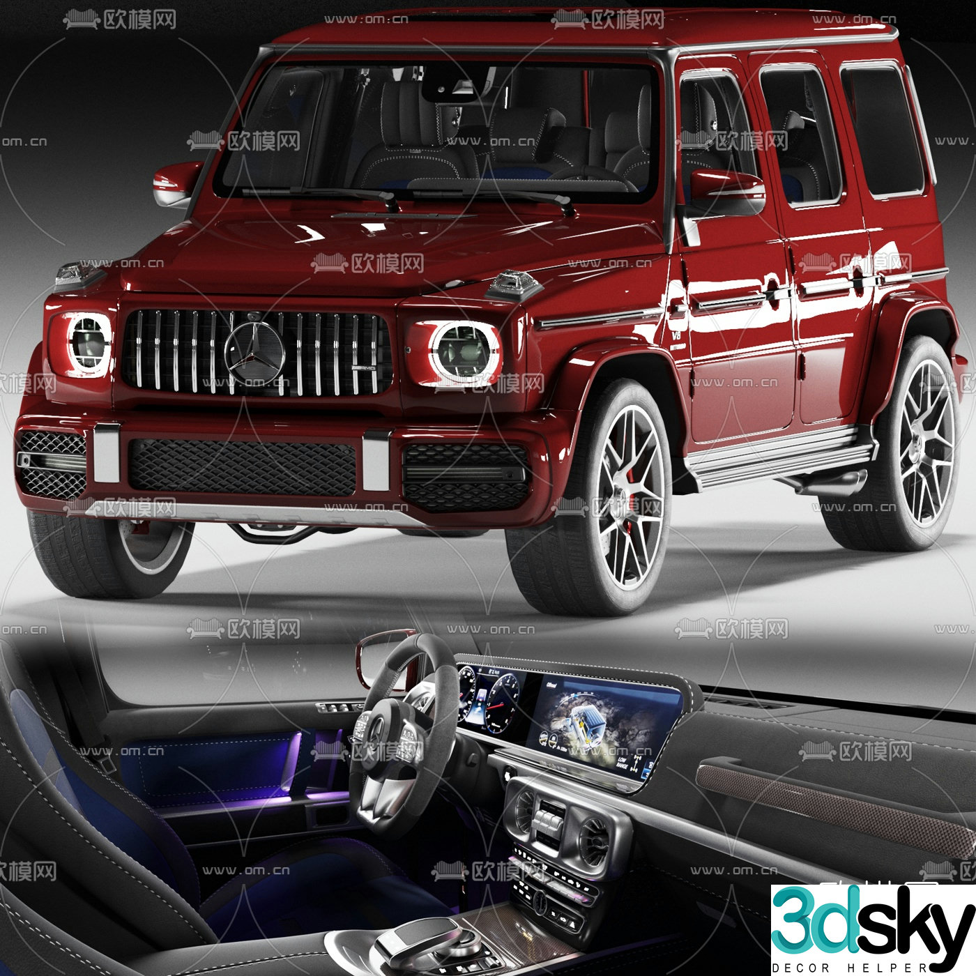 modern mercedes suv 3d model
