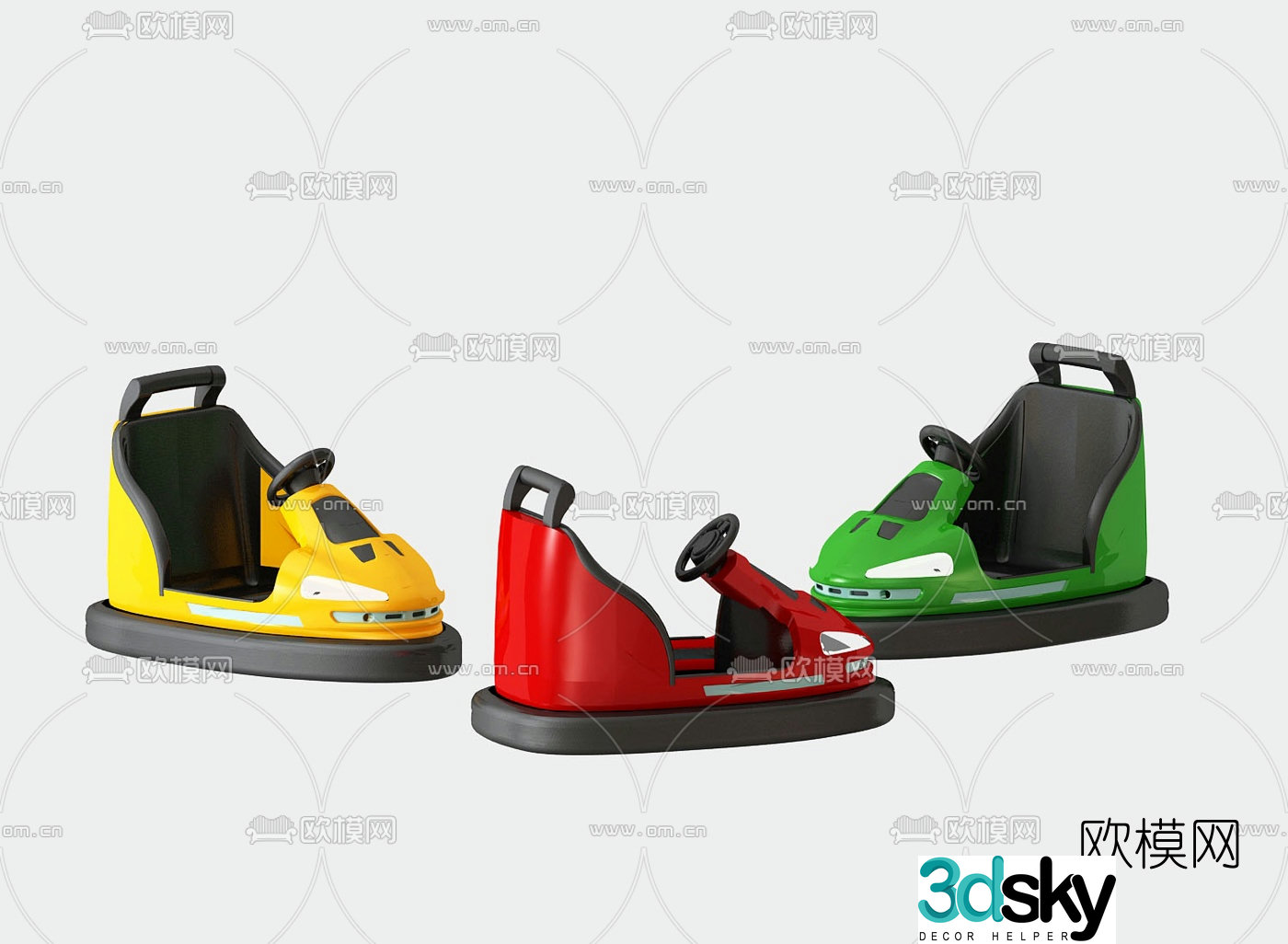 Modern bumper car combination 3d model