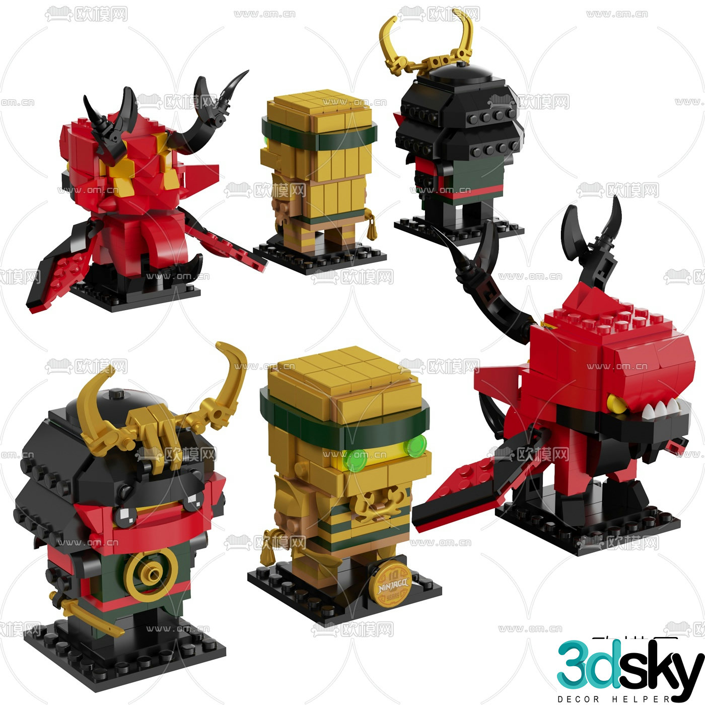 Modern building blocks Ninjago toy 3d model