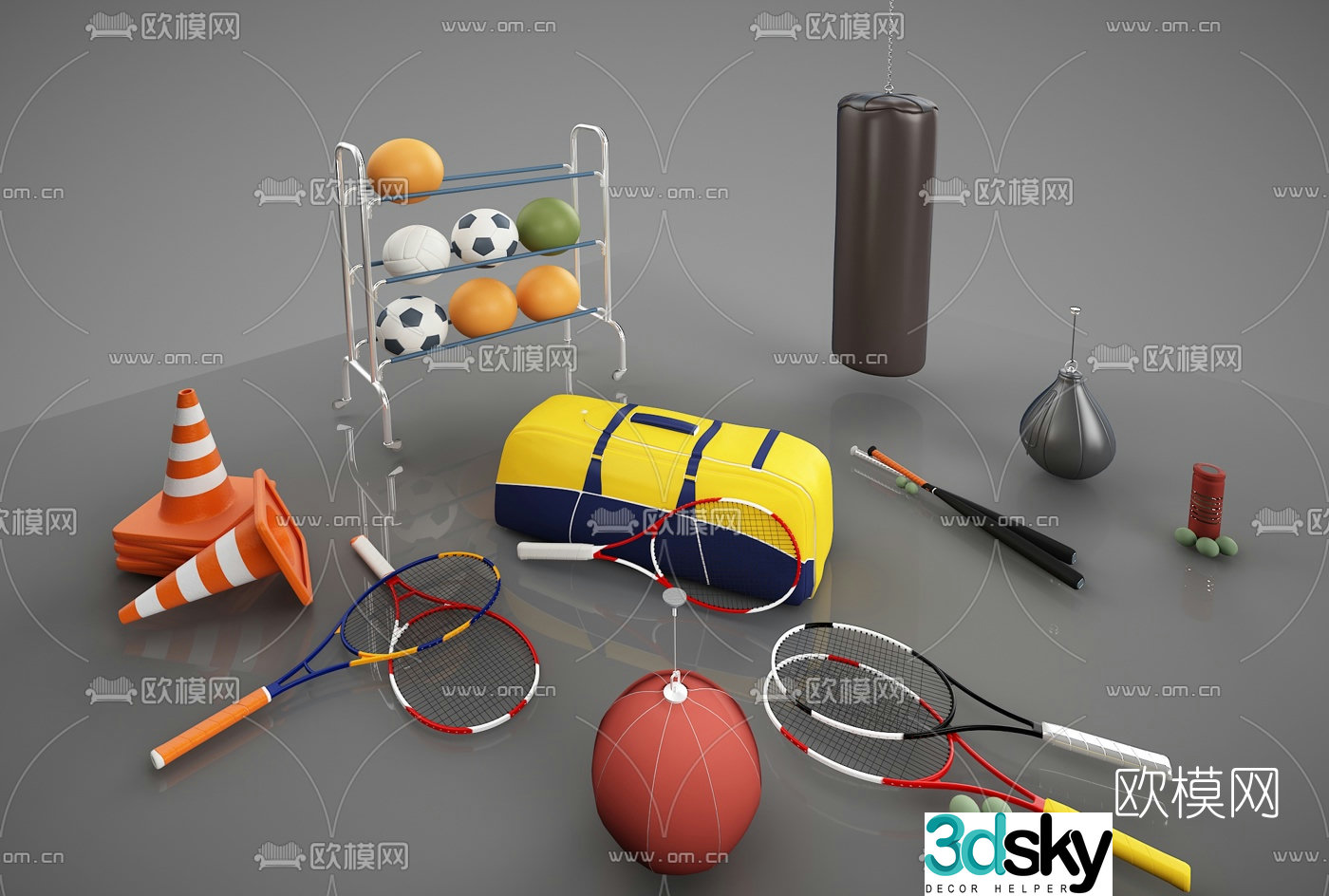 Modern basketball badminton 3d model