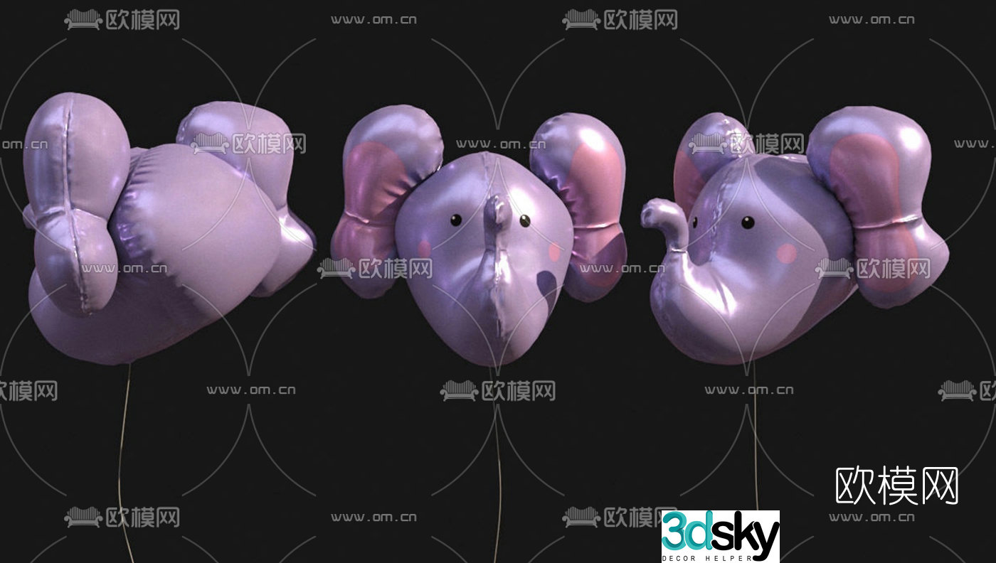Modern elephant balloon 3d model