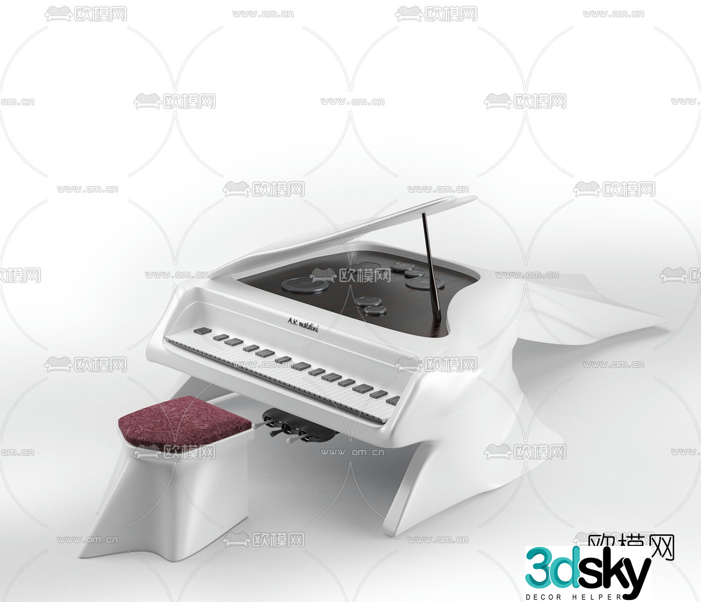 Modern special-shaped piano 3d model