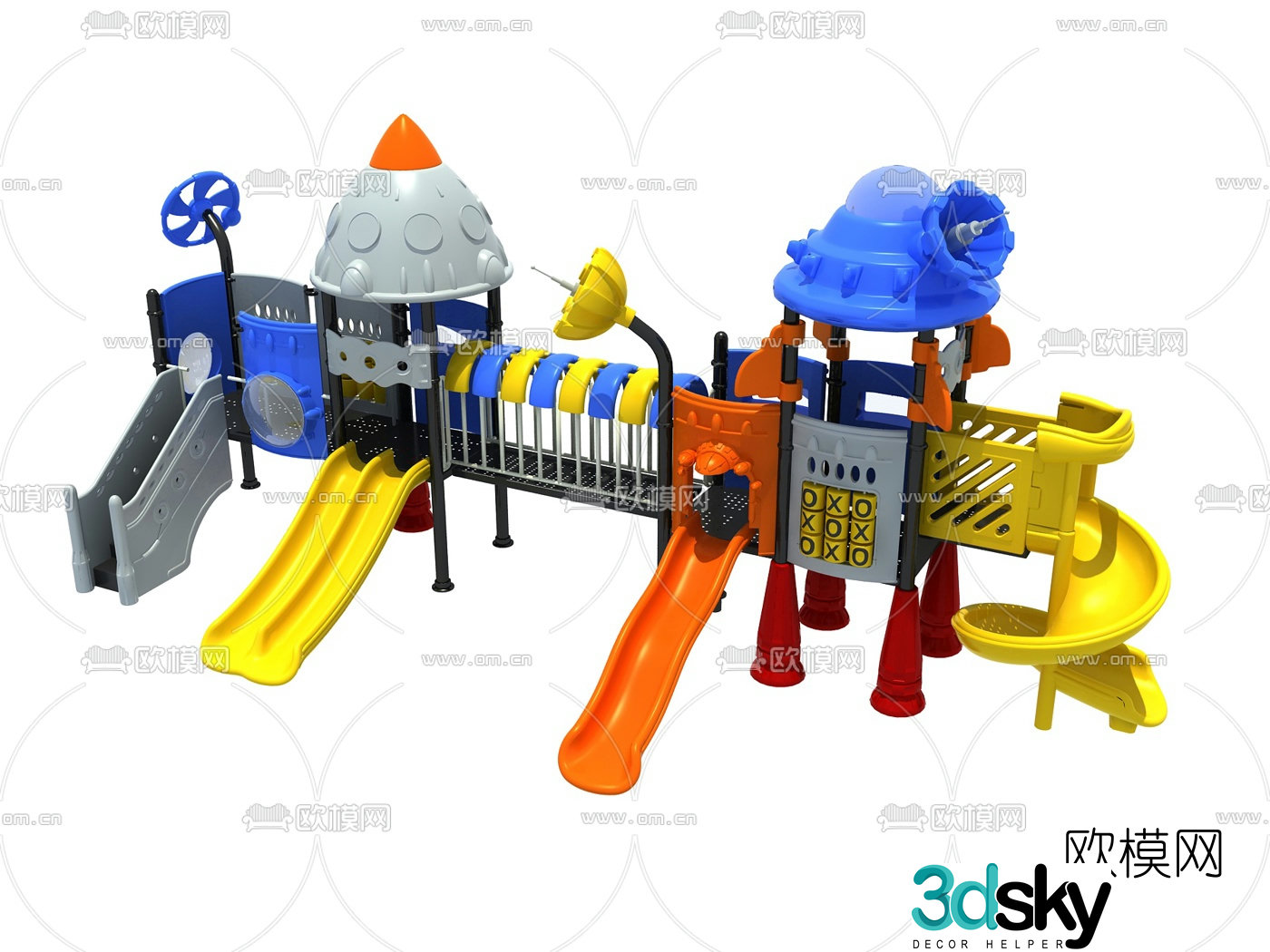 Modern children's slide 3d model
