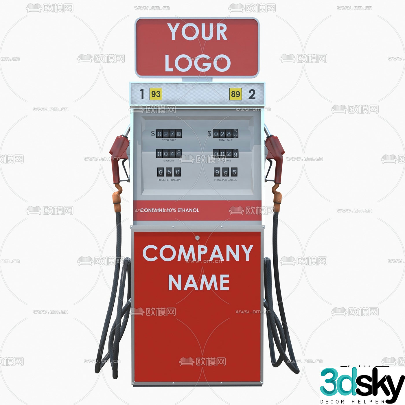 Modern gas station refueling equipment 3D model