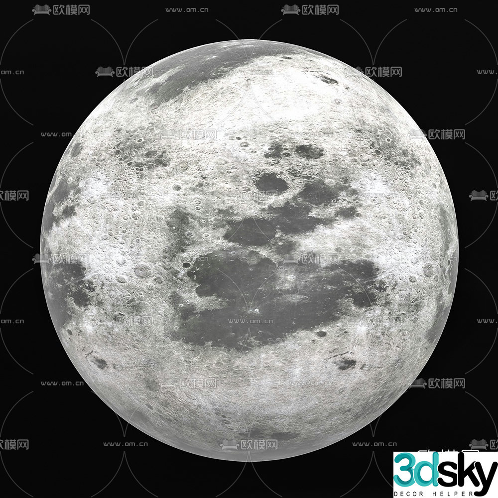 modern moon 3d model