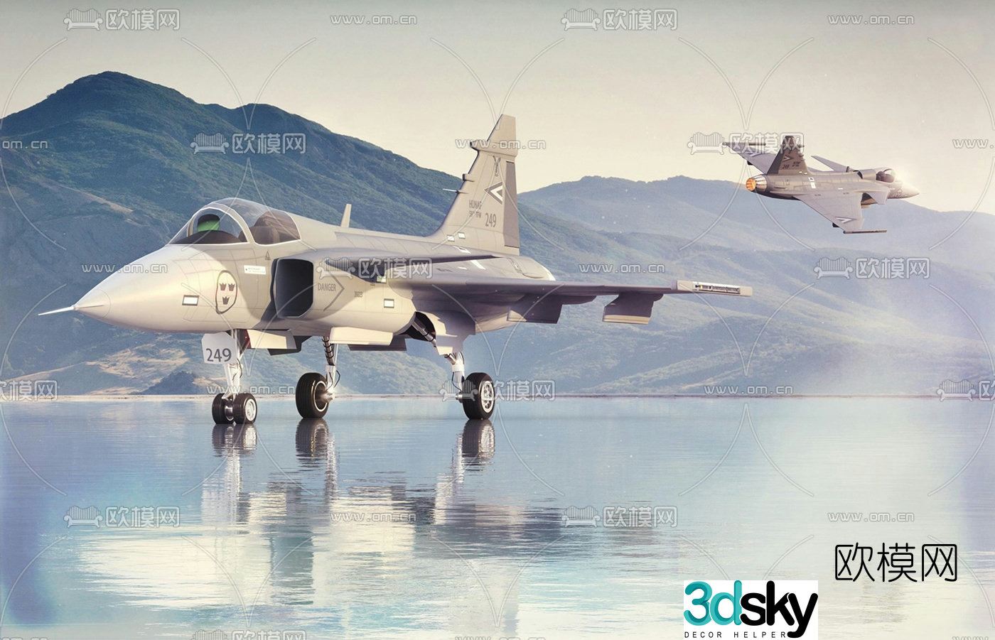 Modern airplane 3d model
