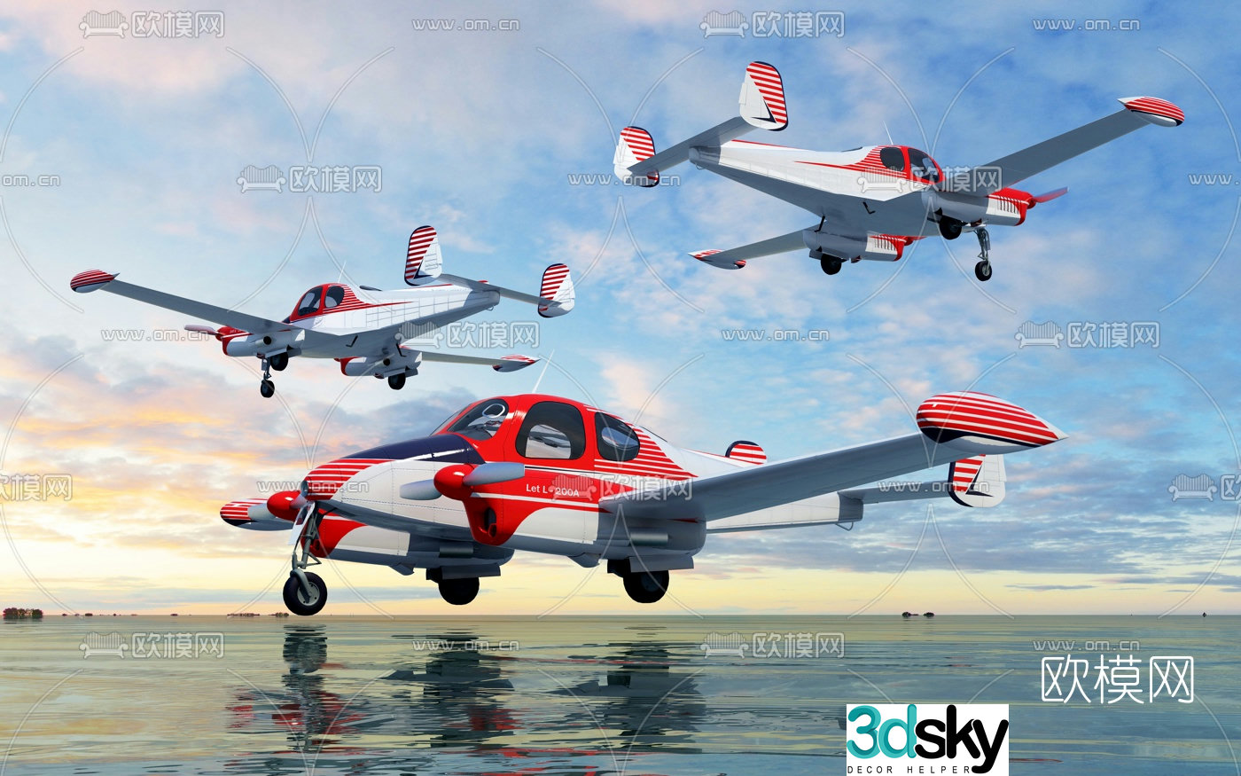 Modern airplane 3d model