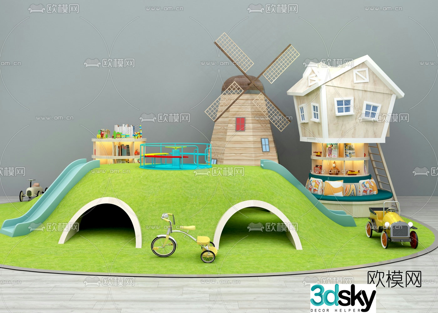Modern children's play equipment 3d model