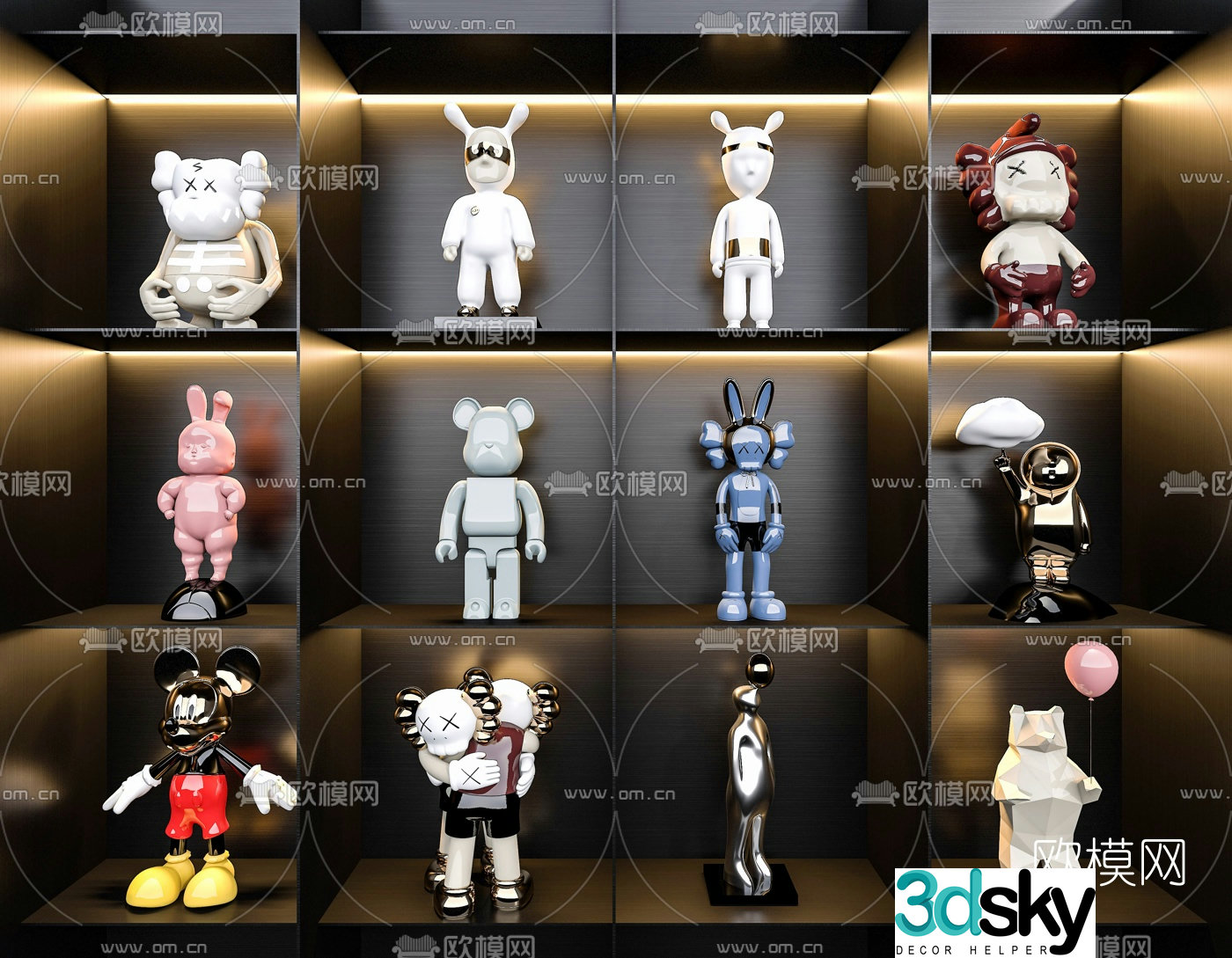 Modern toy figurine ornaments 3D model