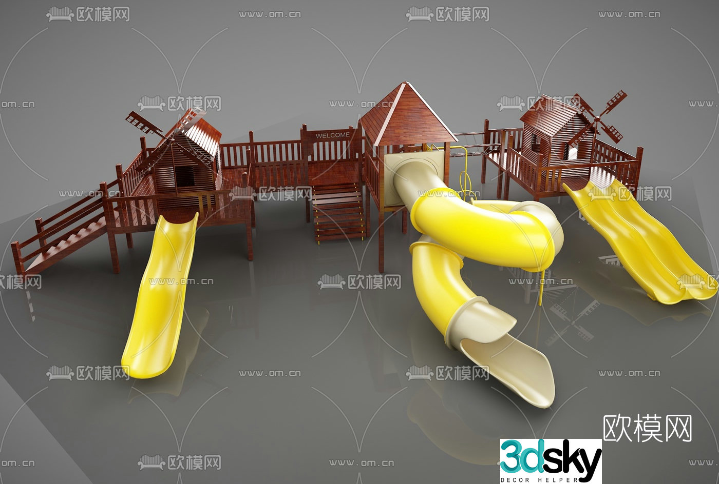 Modern children's slide ride 3d model