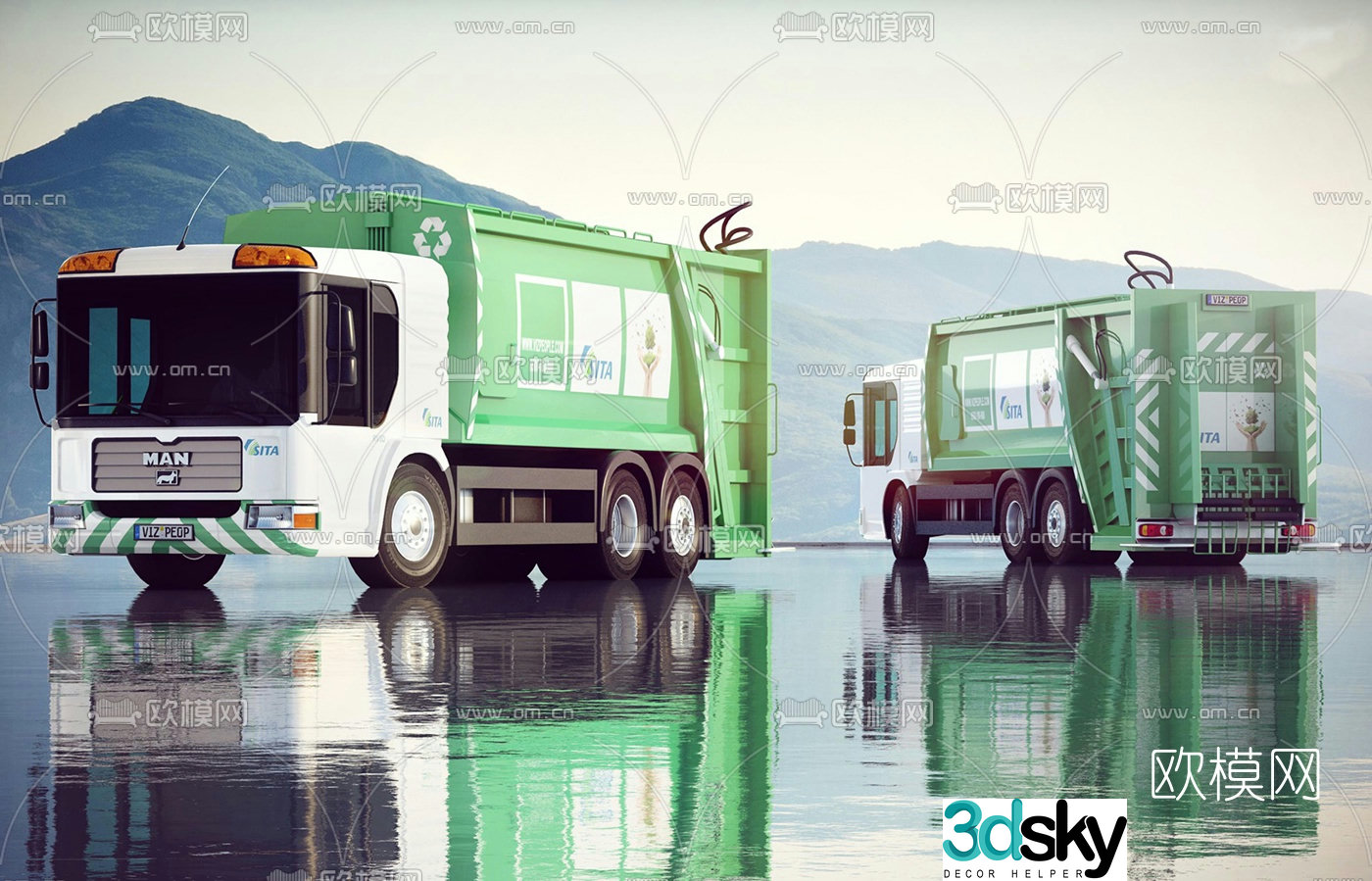Modern large truck 3d model