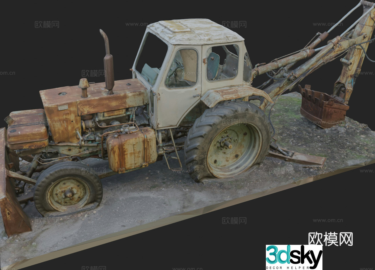 Belarusian Yumz - 6AЛ tractor 3d model