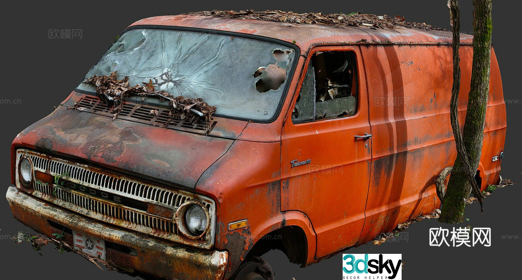 scrap car transporter 3d model