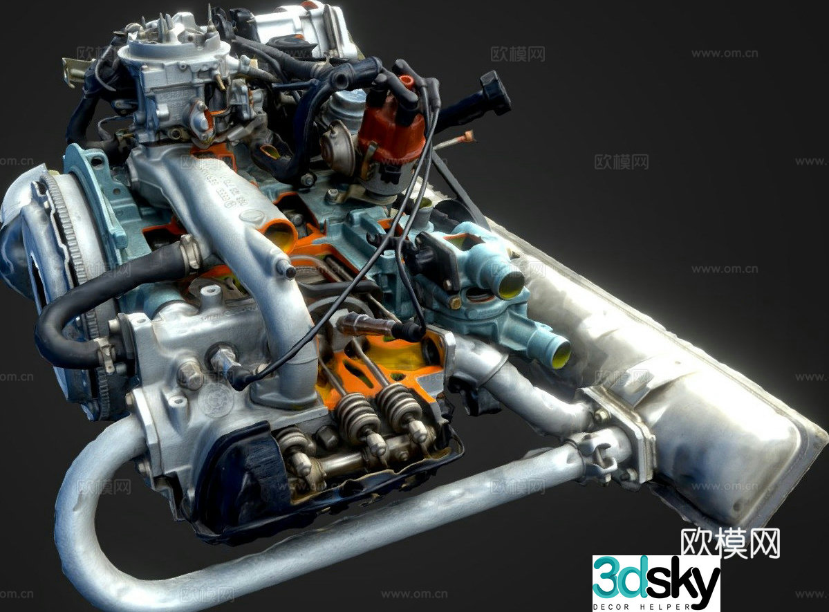 car engine generator 3d model