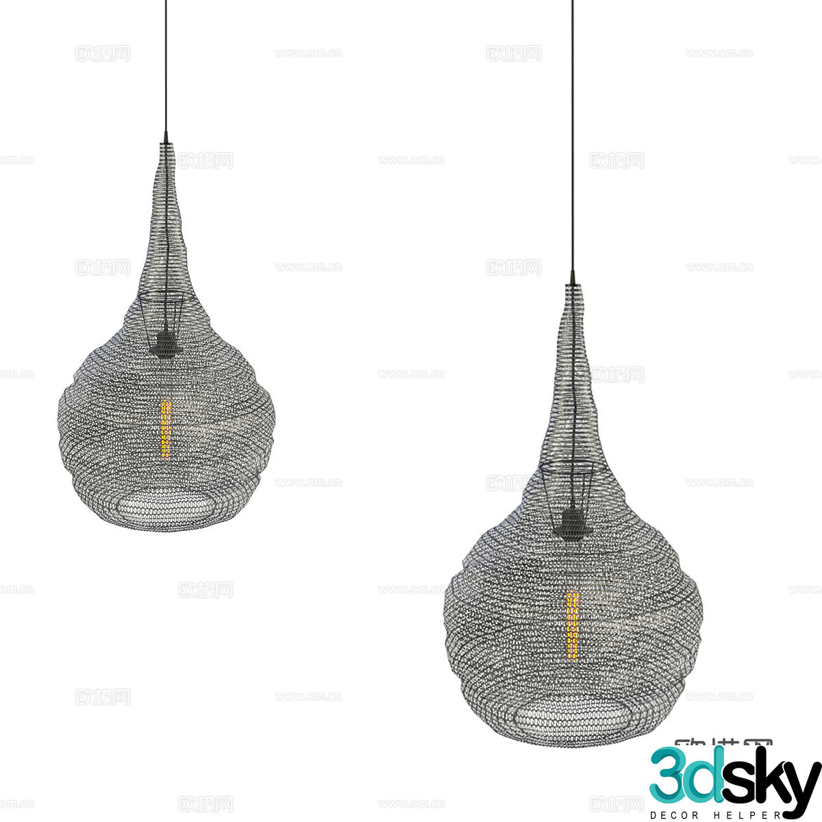 Modern simple small chandelier 3d model