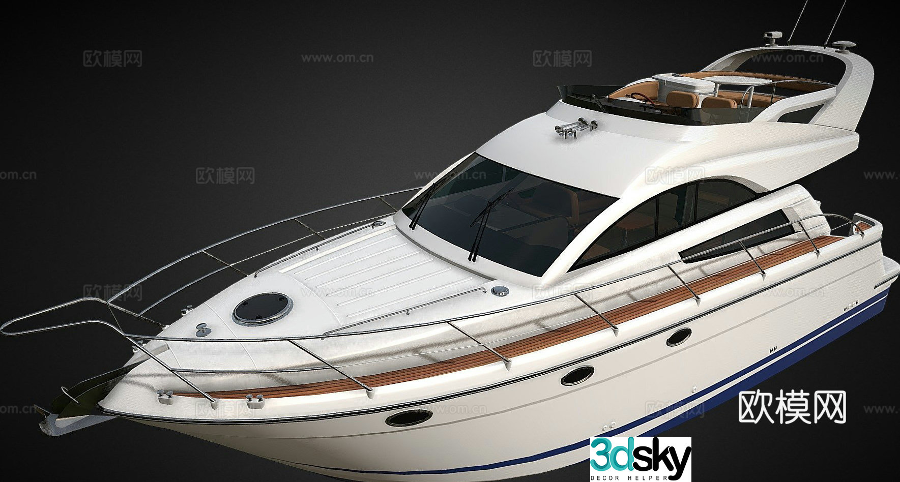 Ship Yacht Speedboat PBR 3d model