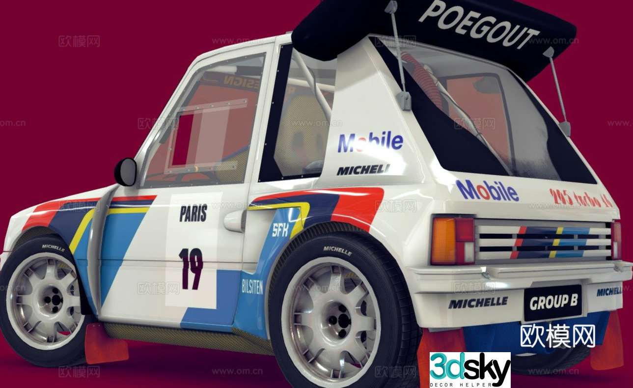 car rally car 3d model