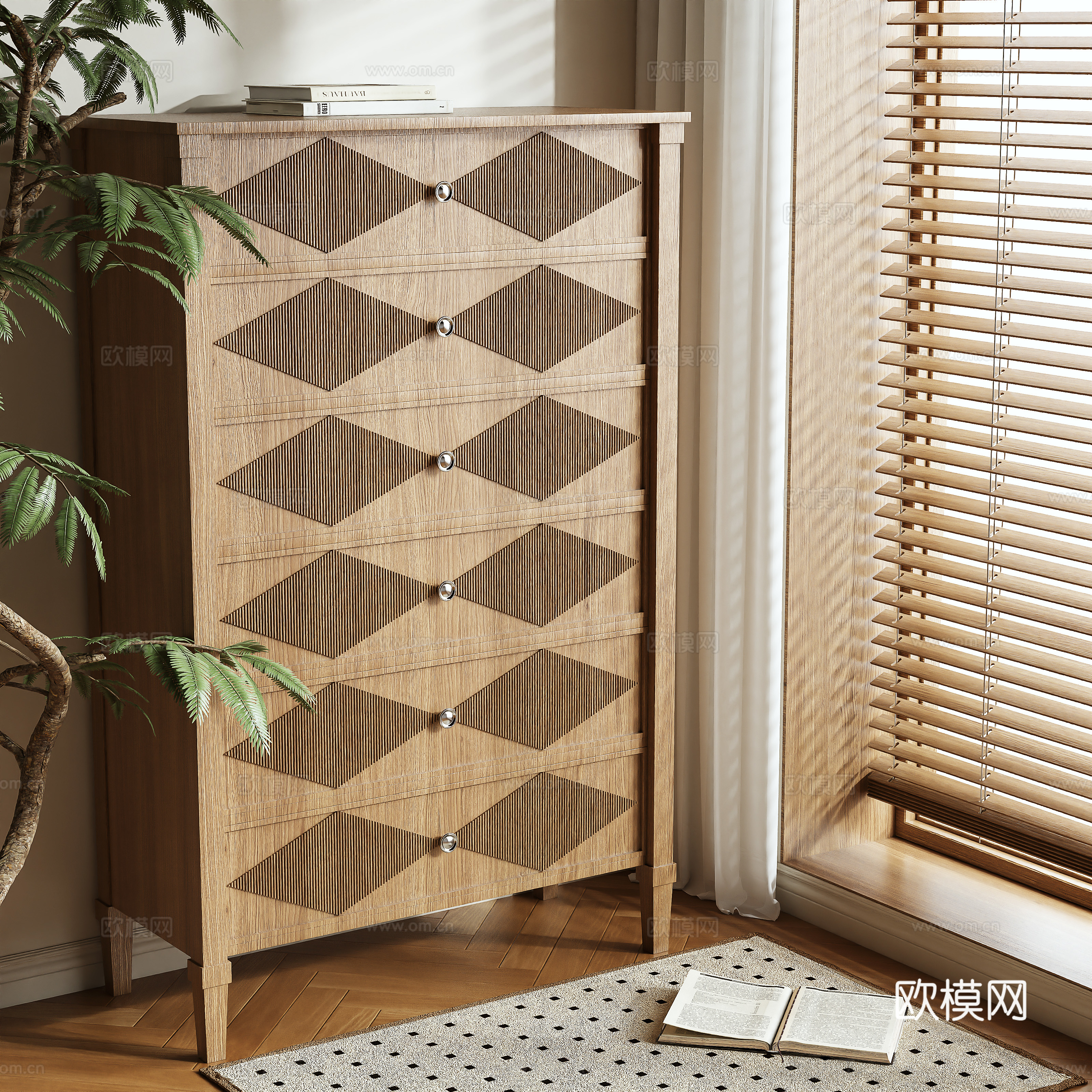 Log air chest side cabinet 3D model