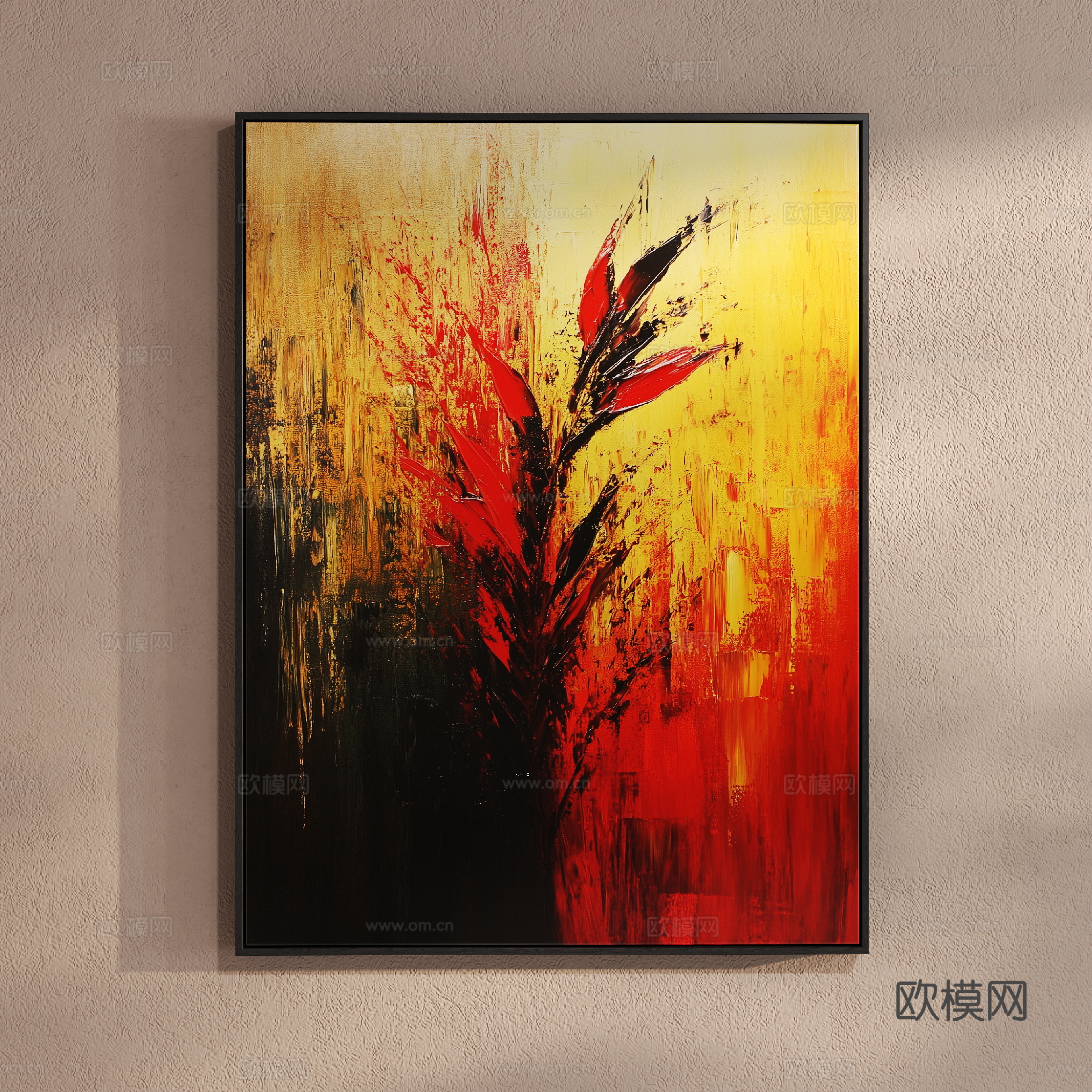 Modern abstract painting oil painting decorative painting 3d model