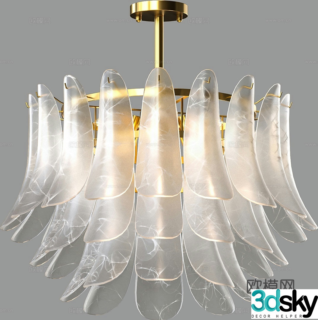 Light luxury chandelier restaurant chandelier 3d model