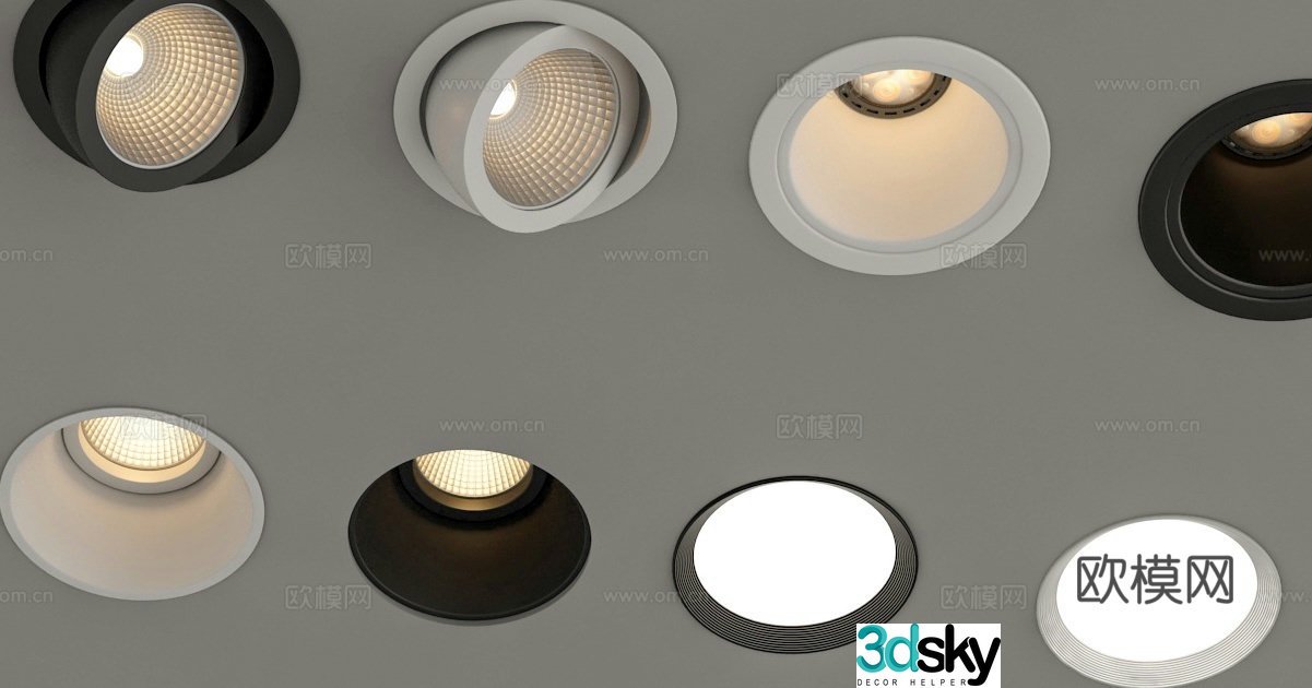 Surface mounted downlight spotlight magnetic light 3D model