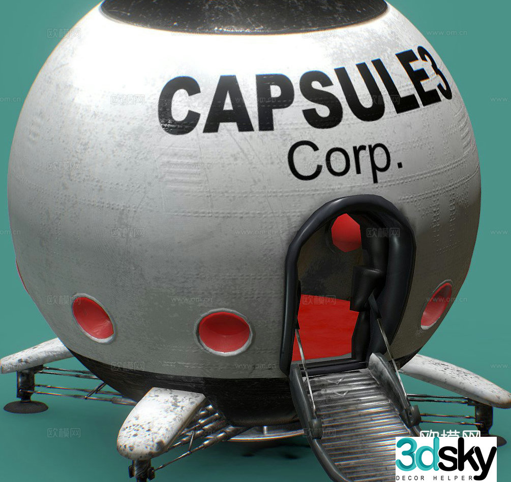 capsule spaceship spaceship 3d model