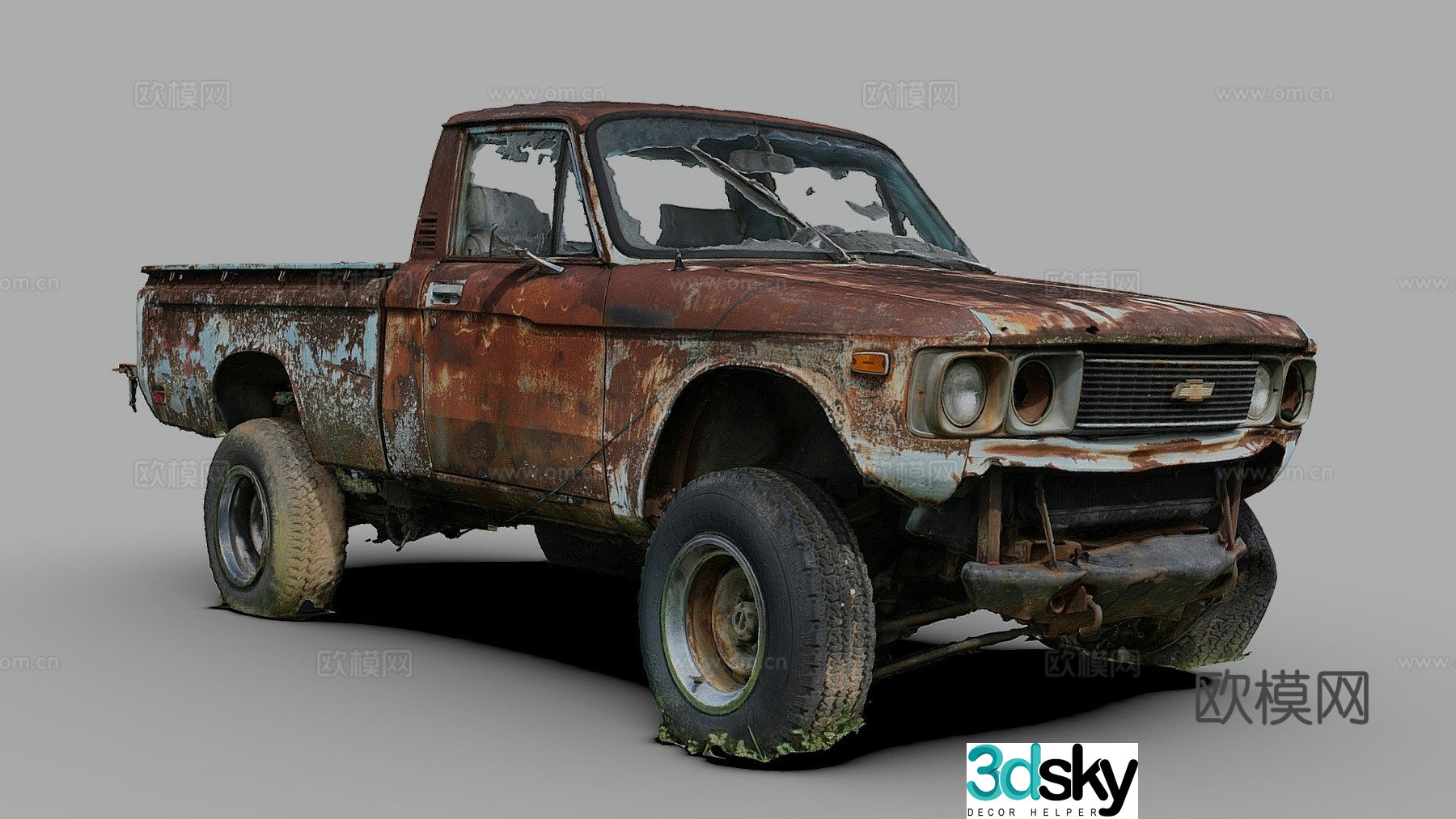 Abandoned car 4x4 3d model