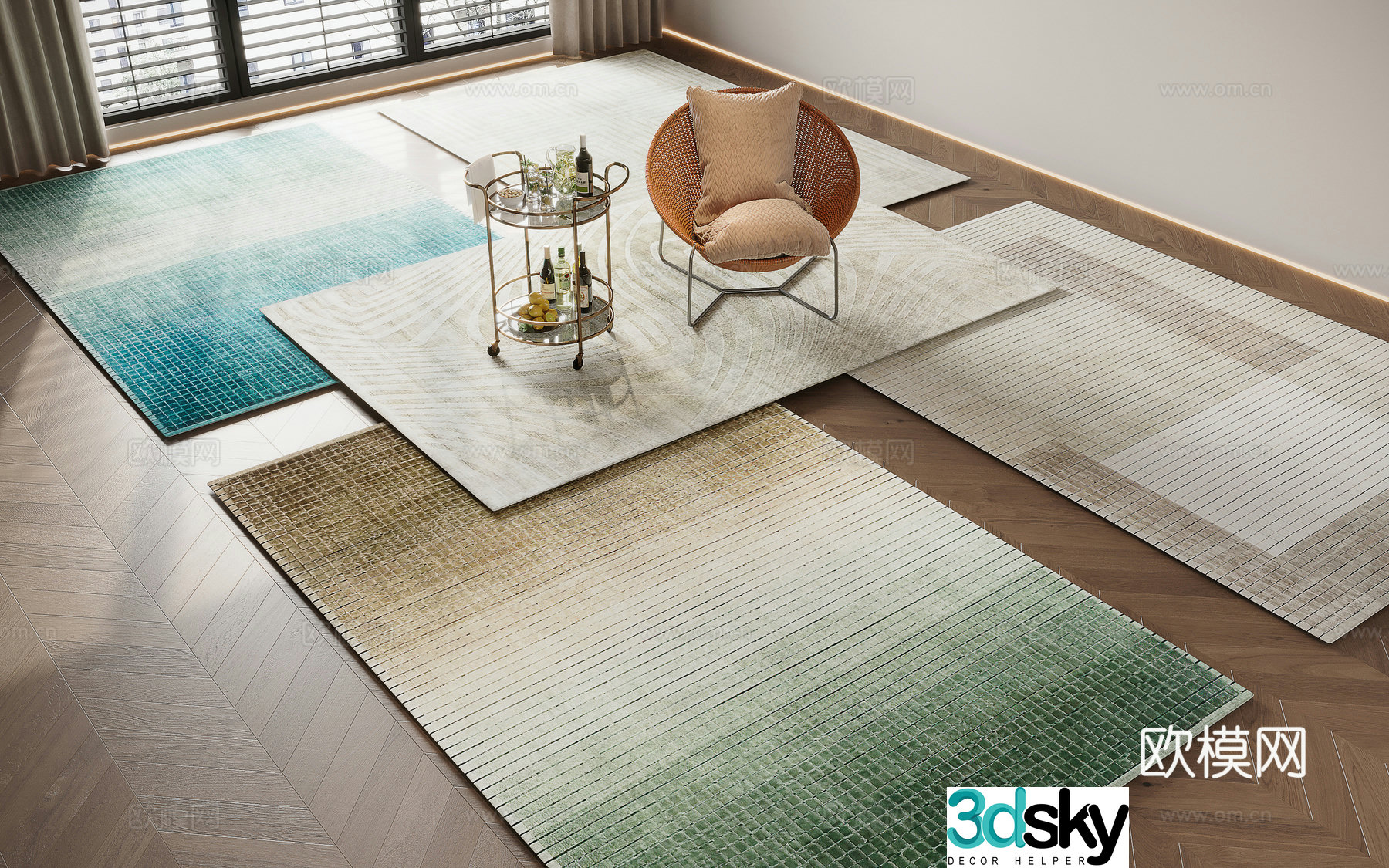 Simple carpet square carpet 3d model