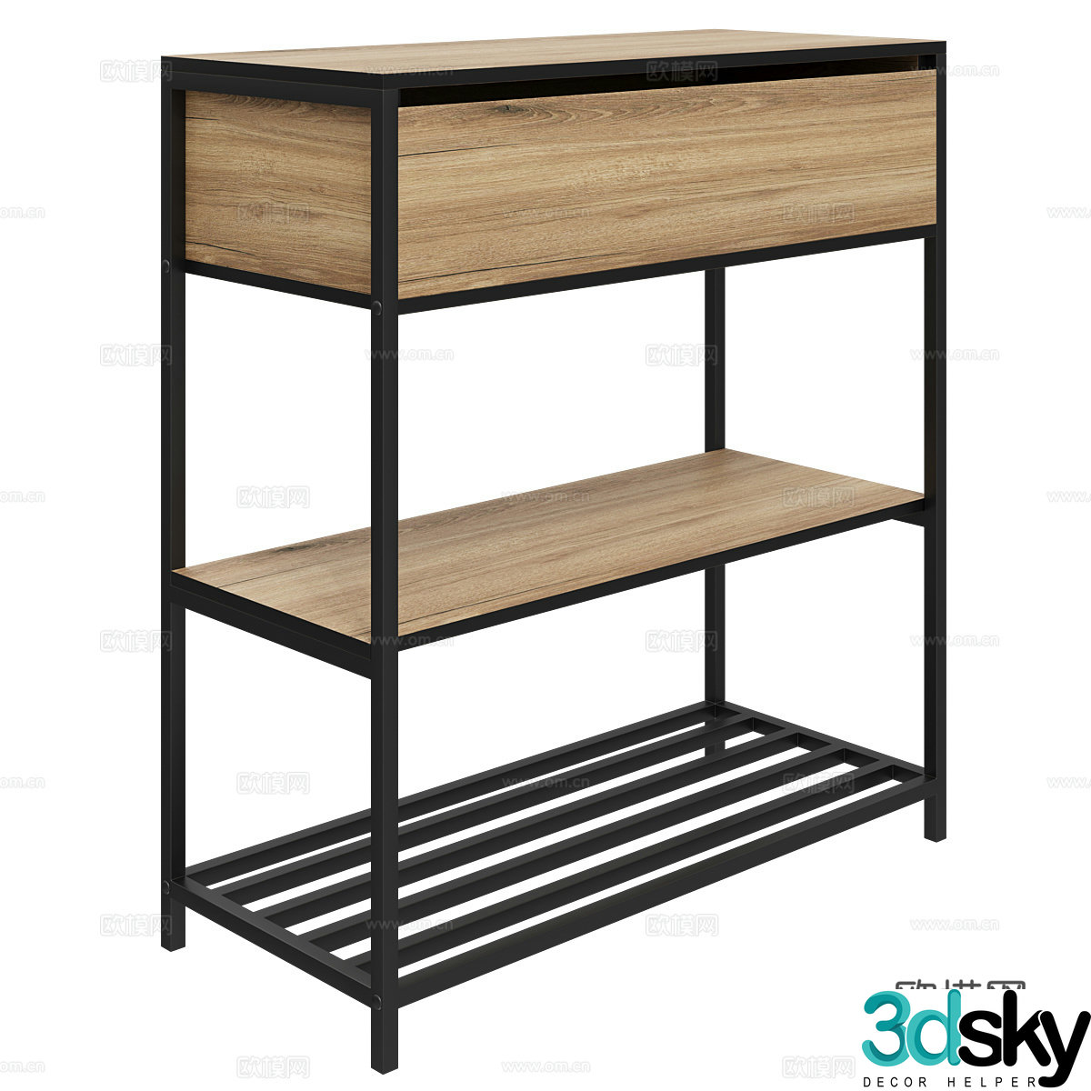 Nordic shoe cabinet short shoe cabinet 3d model