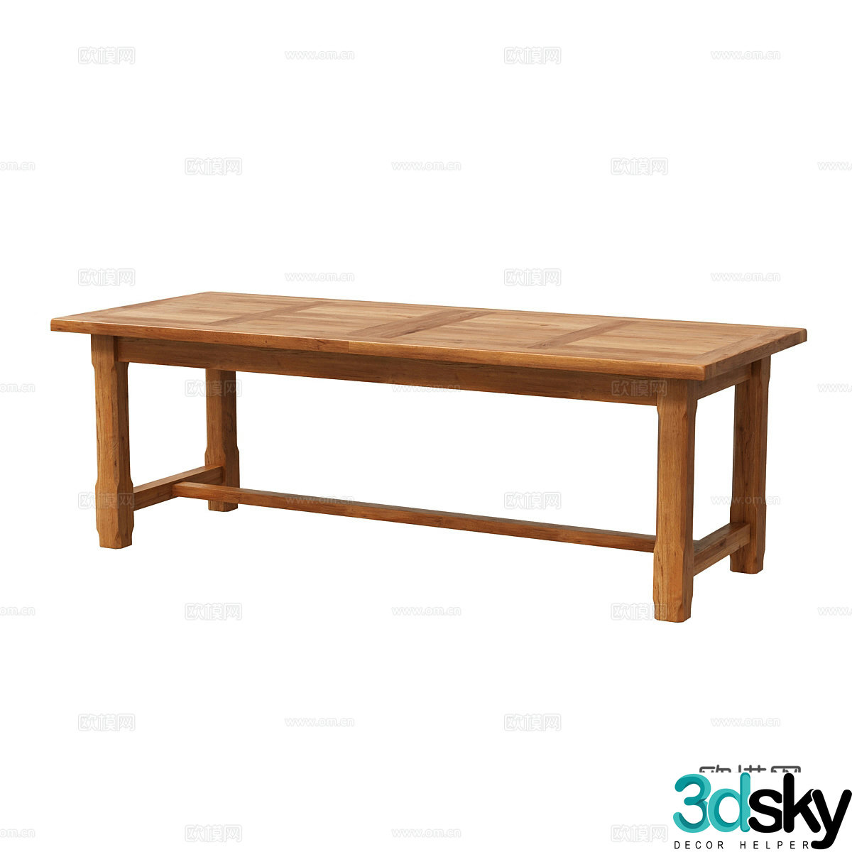 Nordic simple dining table wooden dining table 3D model