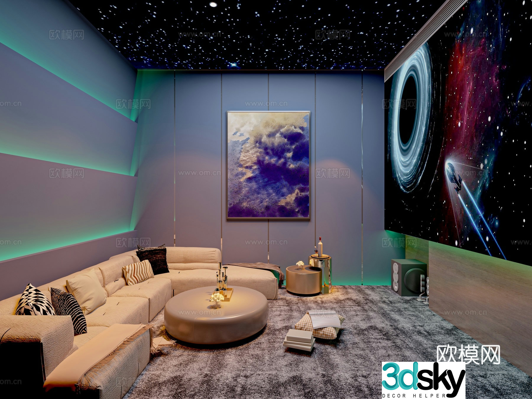 Modern audio-visual room audio-visual room 3d model