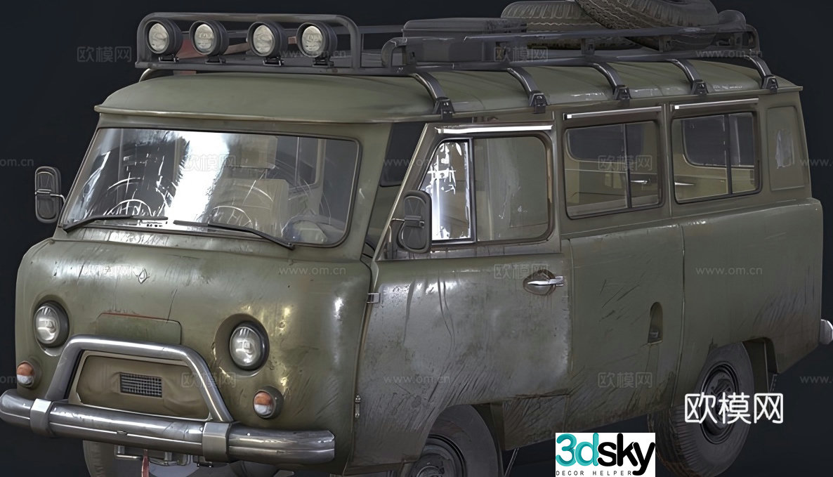 Military car old car 3d model