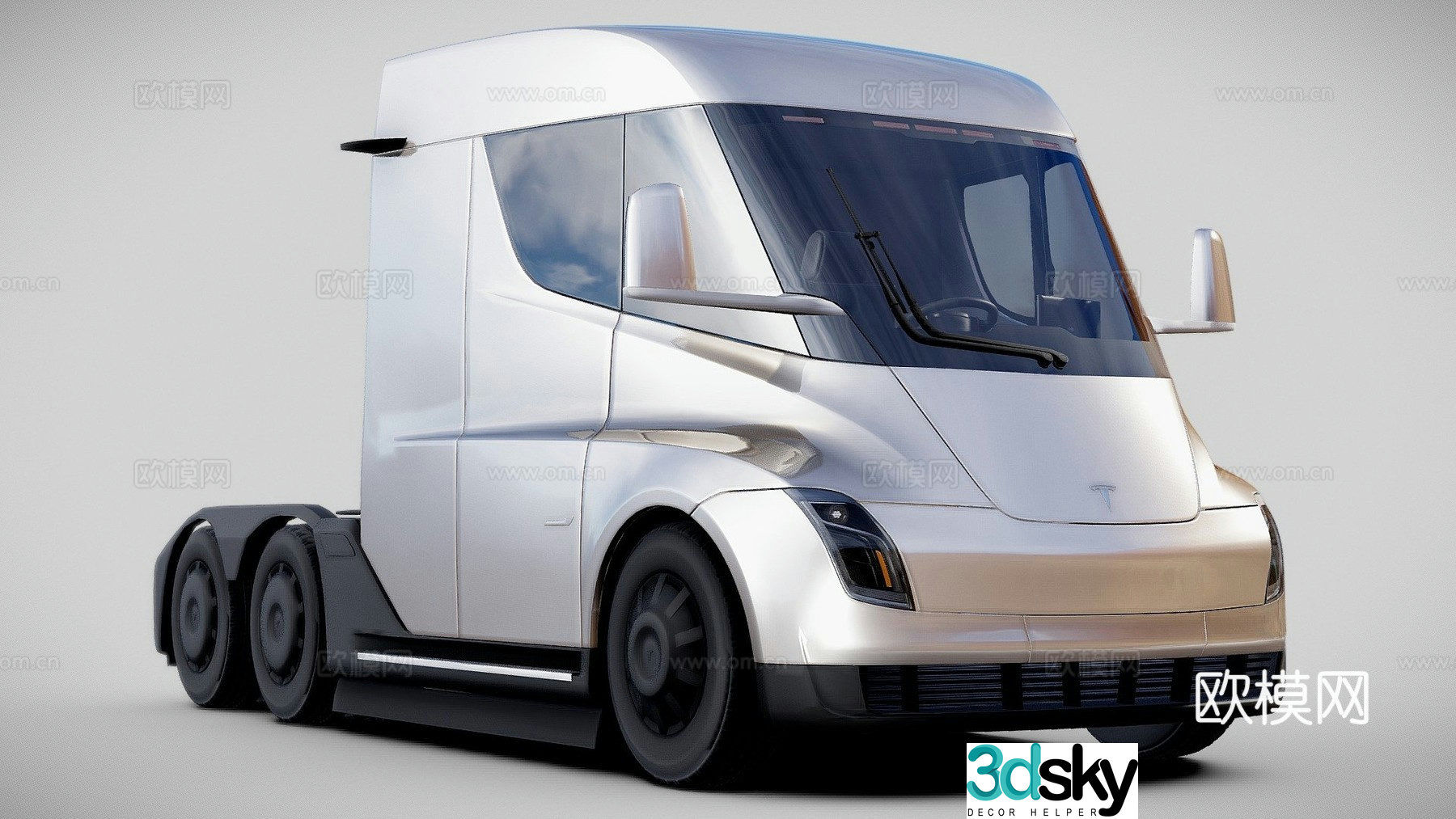 Tesla semi truck car 3d model