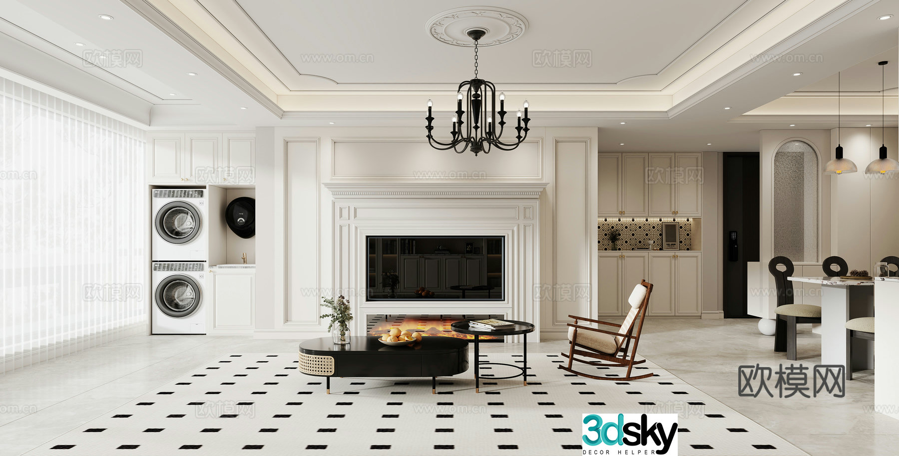 French living room 3d model