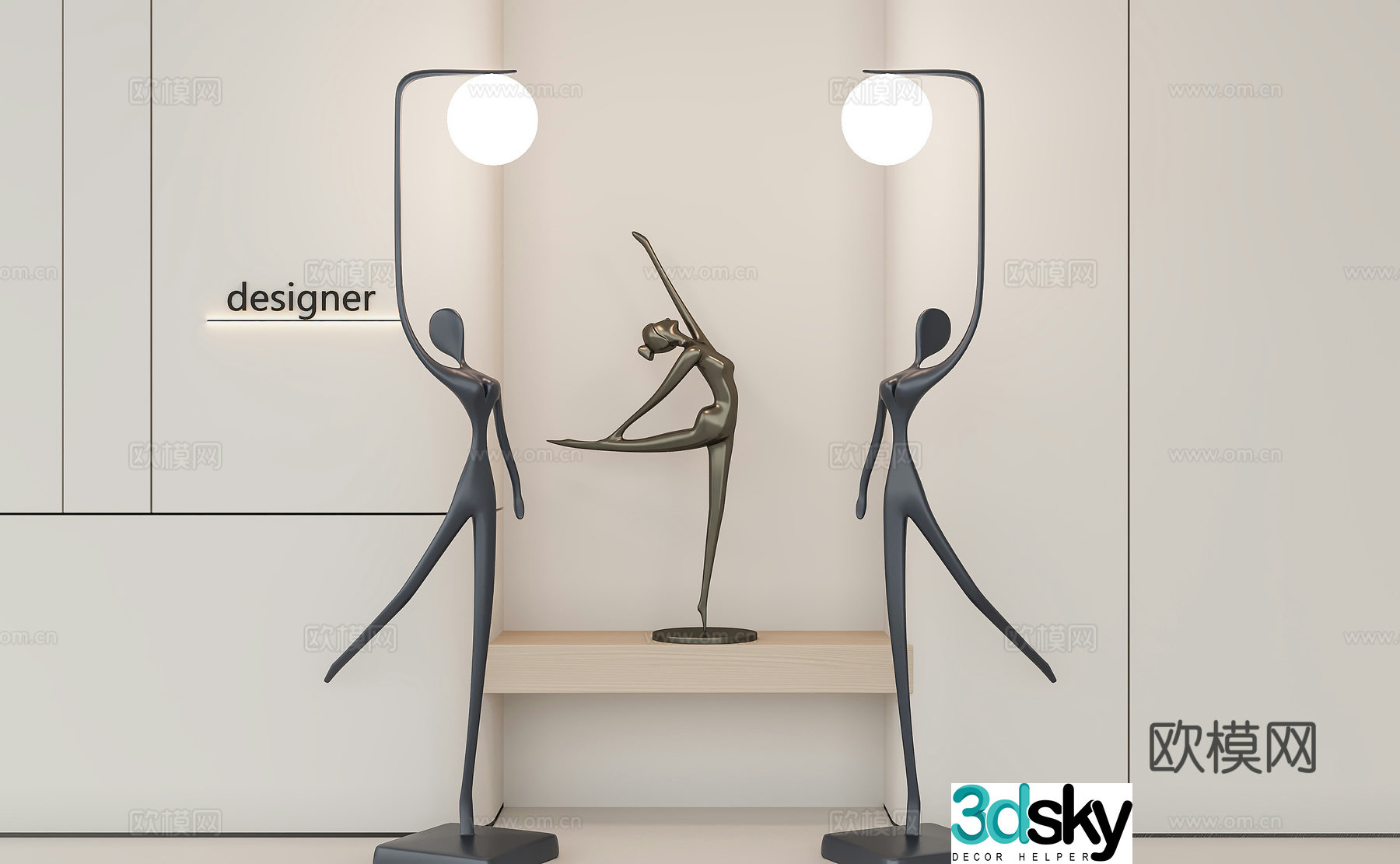Modern sculpture ornaments abstract statues art statues character statues 3D models