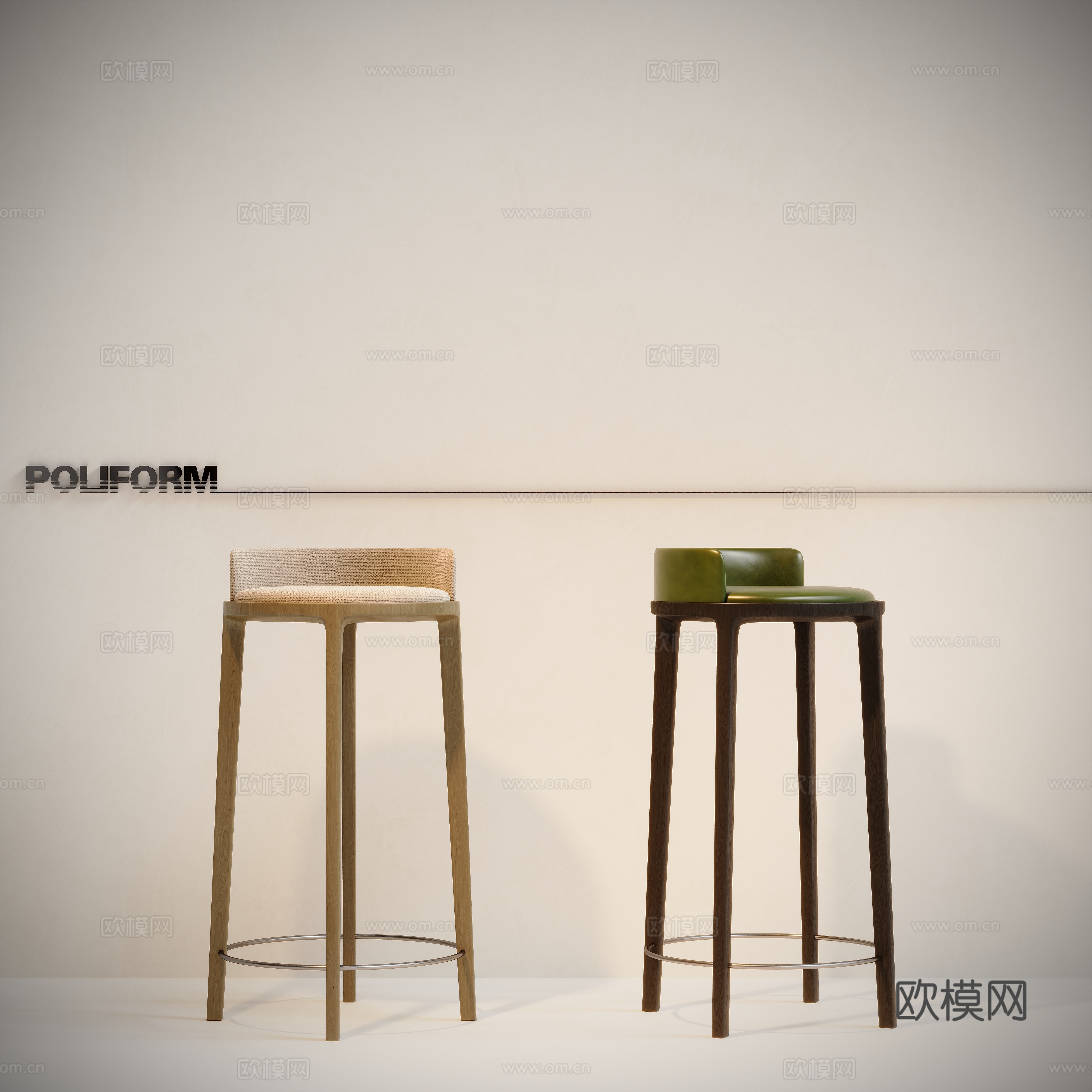 Modern bar stool bar stool high stool 3d model