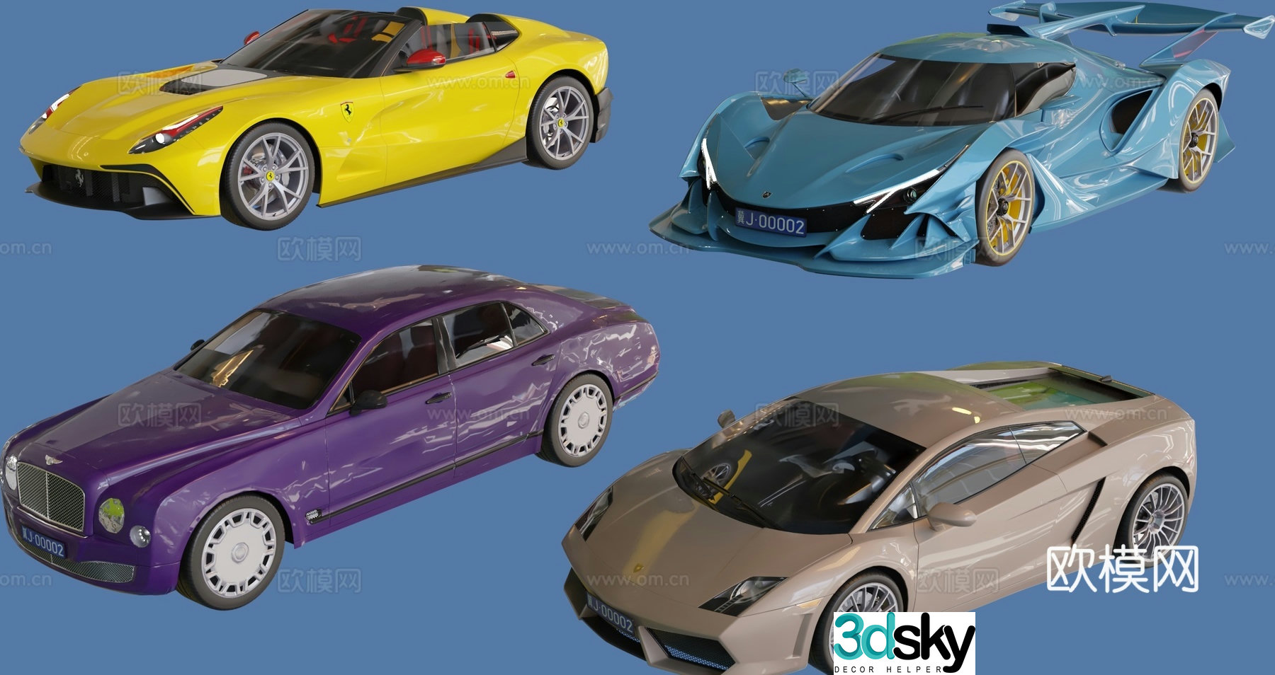 ferrari lamborghini bentley car sports car 3d model