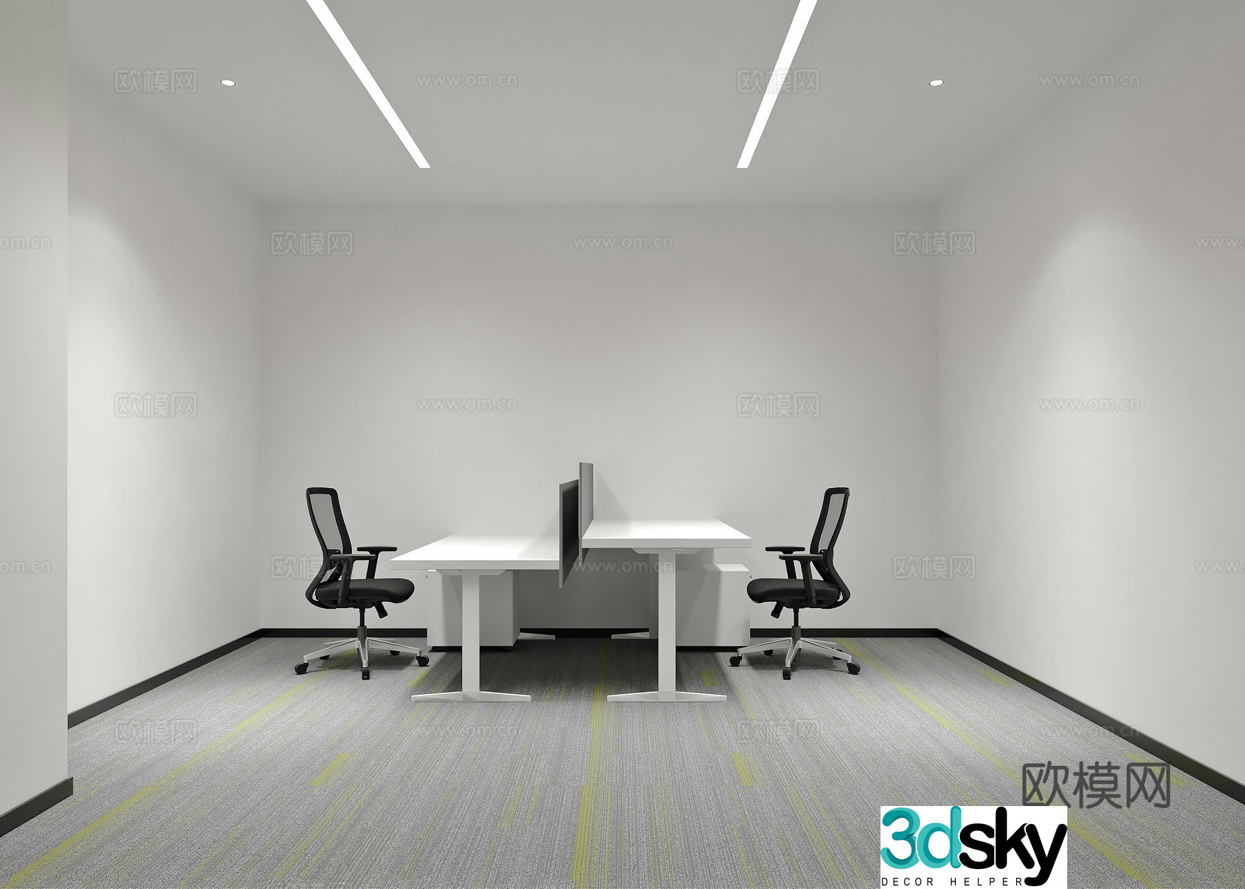 Office desk and chair 3d model