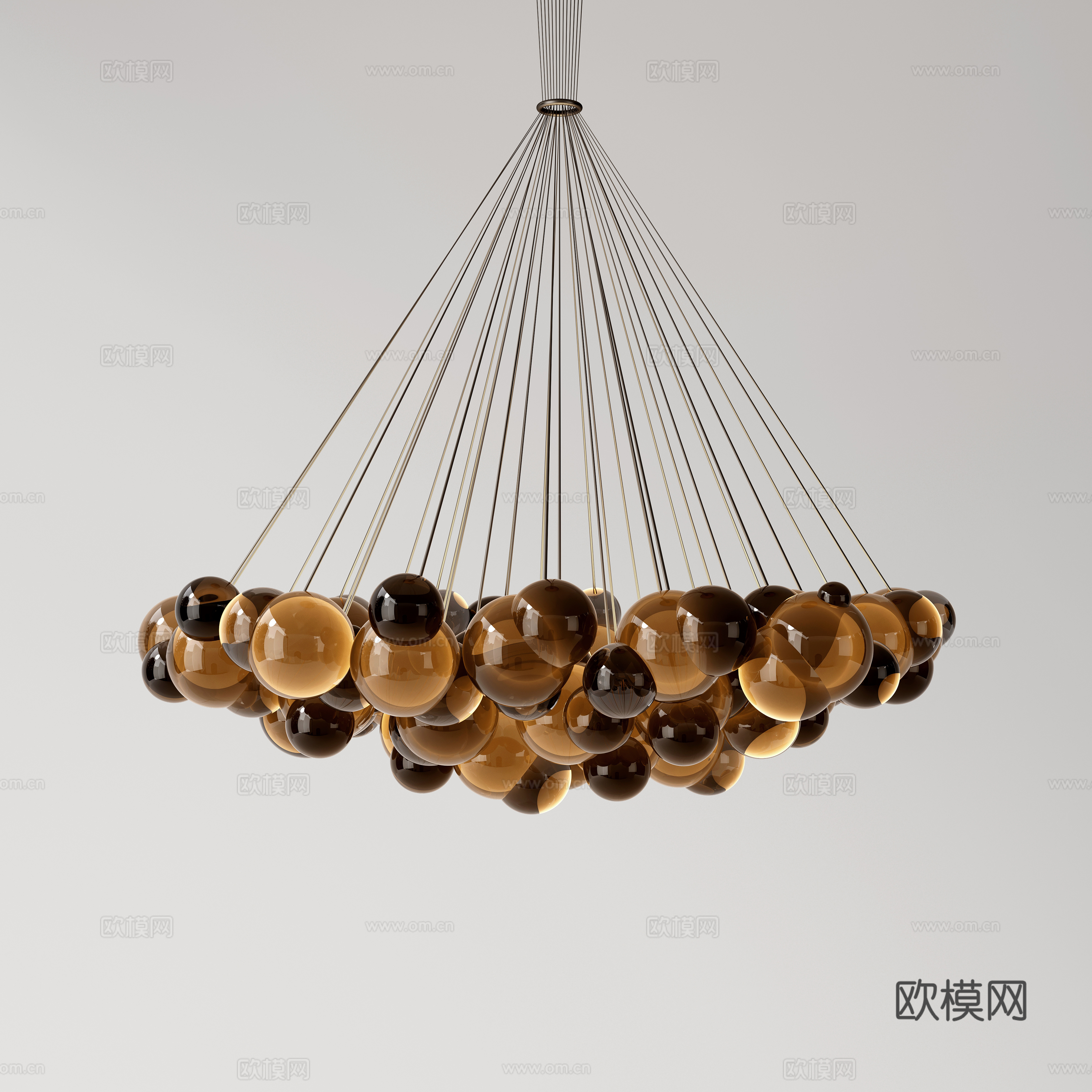 Light luxury chandelier hall chandelier 3d model