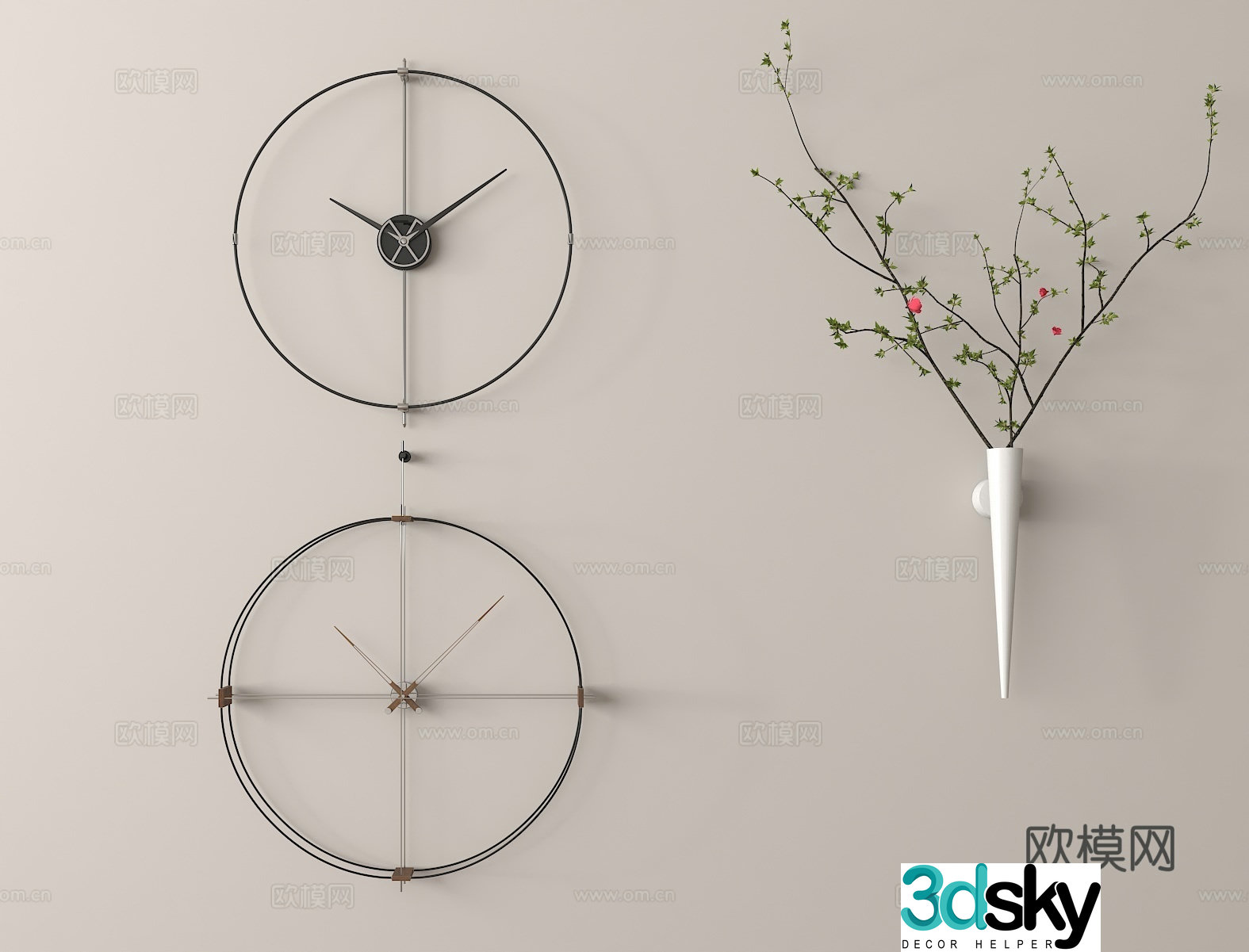 clock wall clock clock 3d model