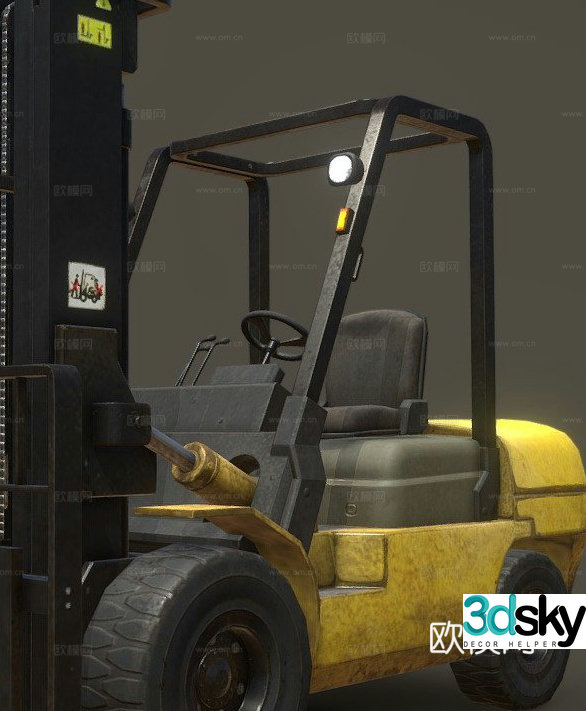 forklift crane trolley 3d model